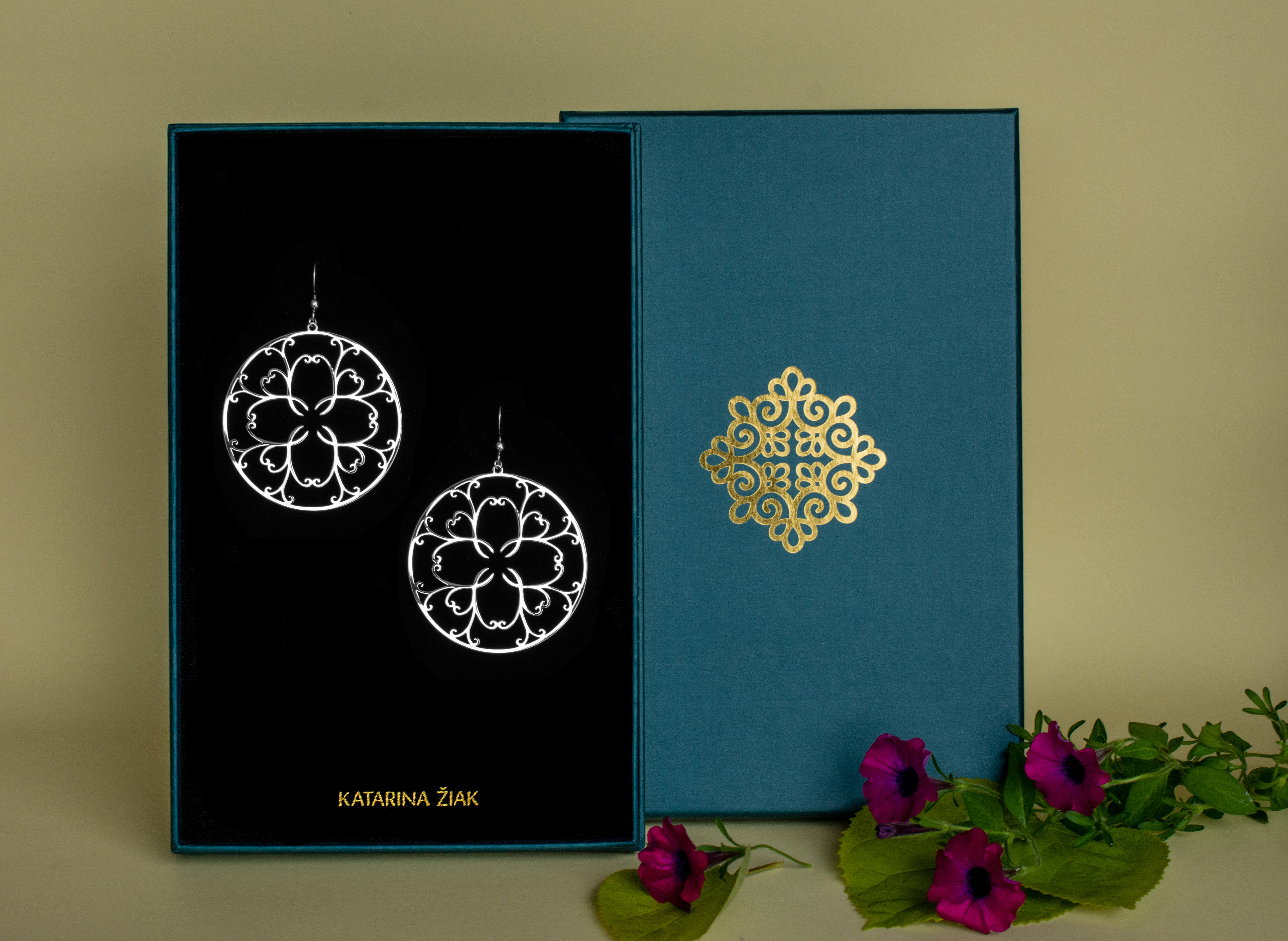 Náušnice klematis 5 - kruh