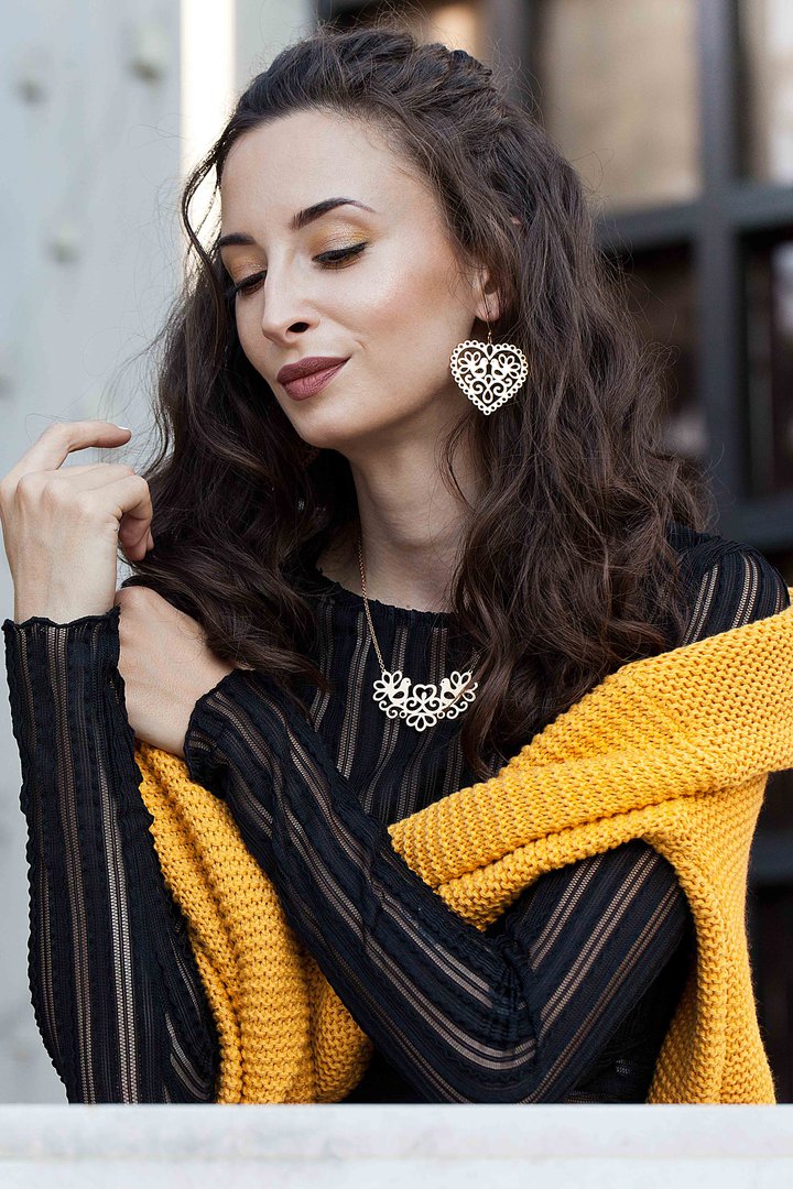 Náušnice srdce holubice 1