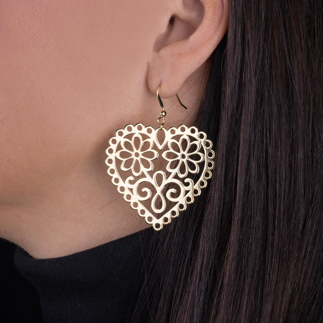 Náušnice srdce margaréty 1