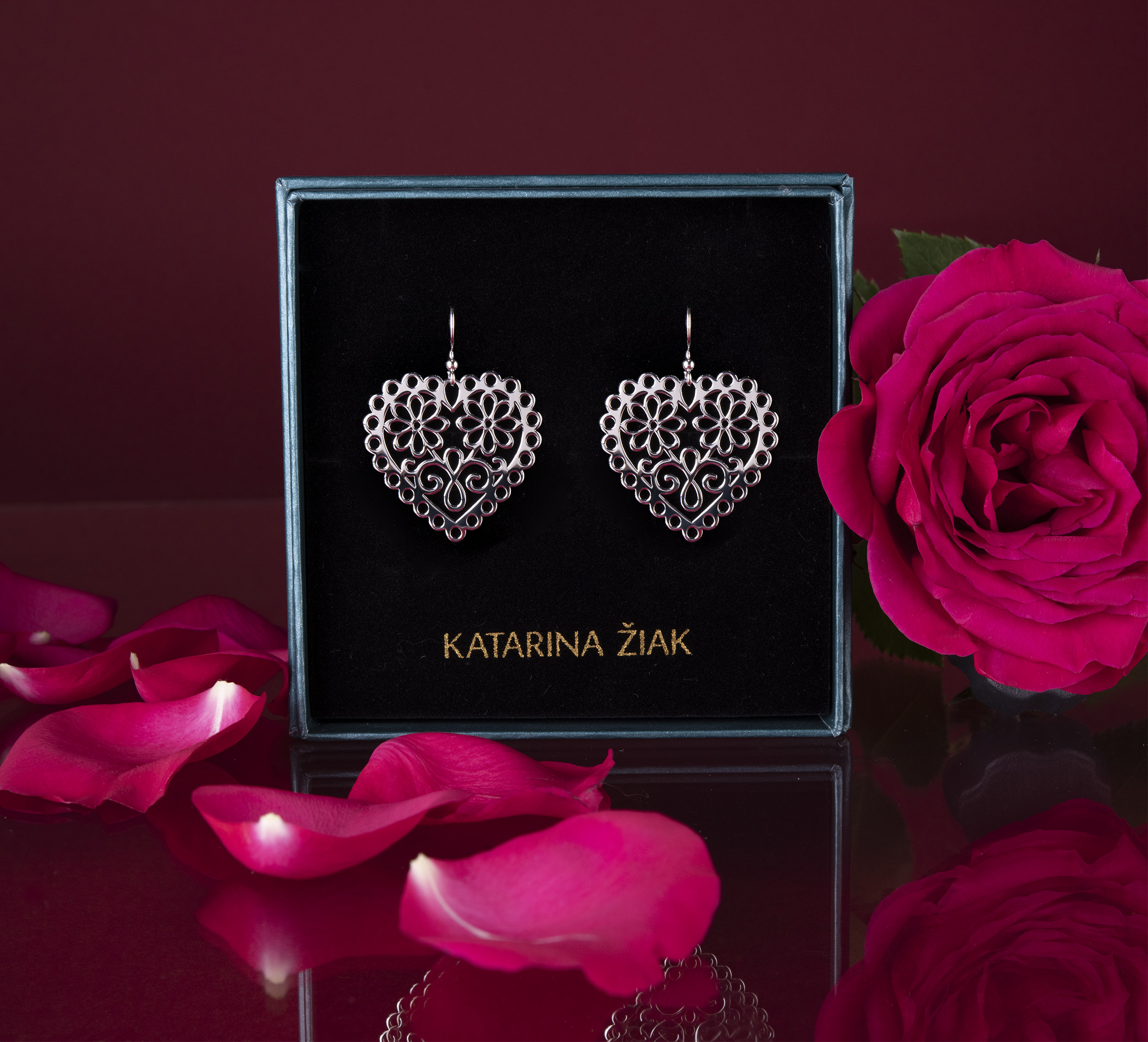 Náušnice srdce margaréty 1