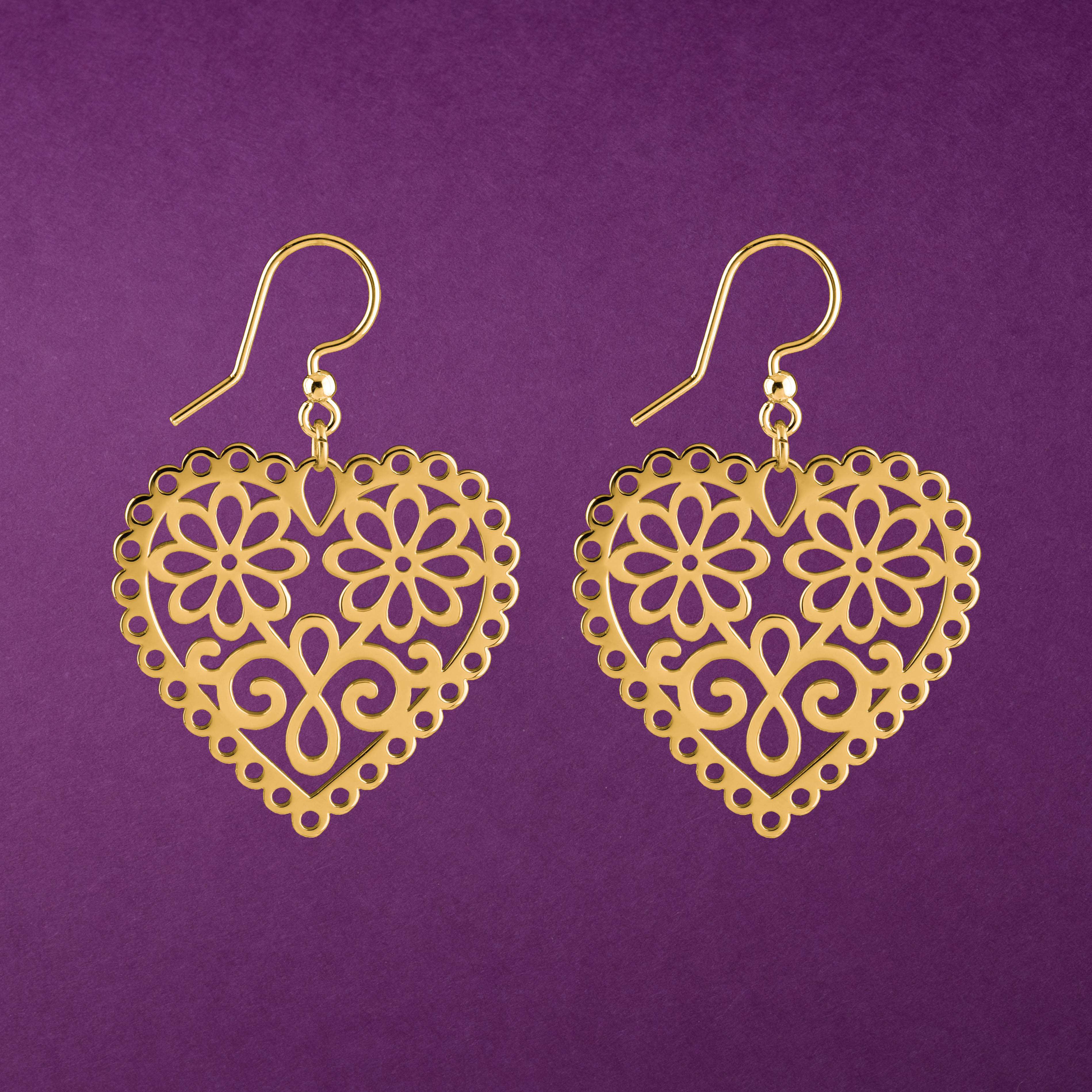 Náušnice srdce margaréty 1