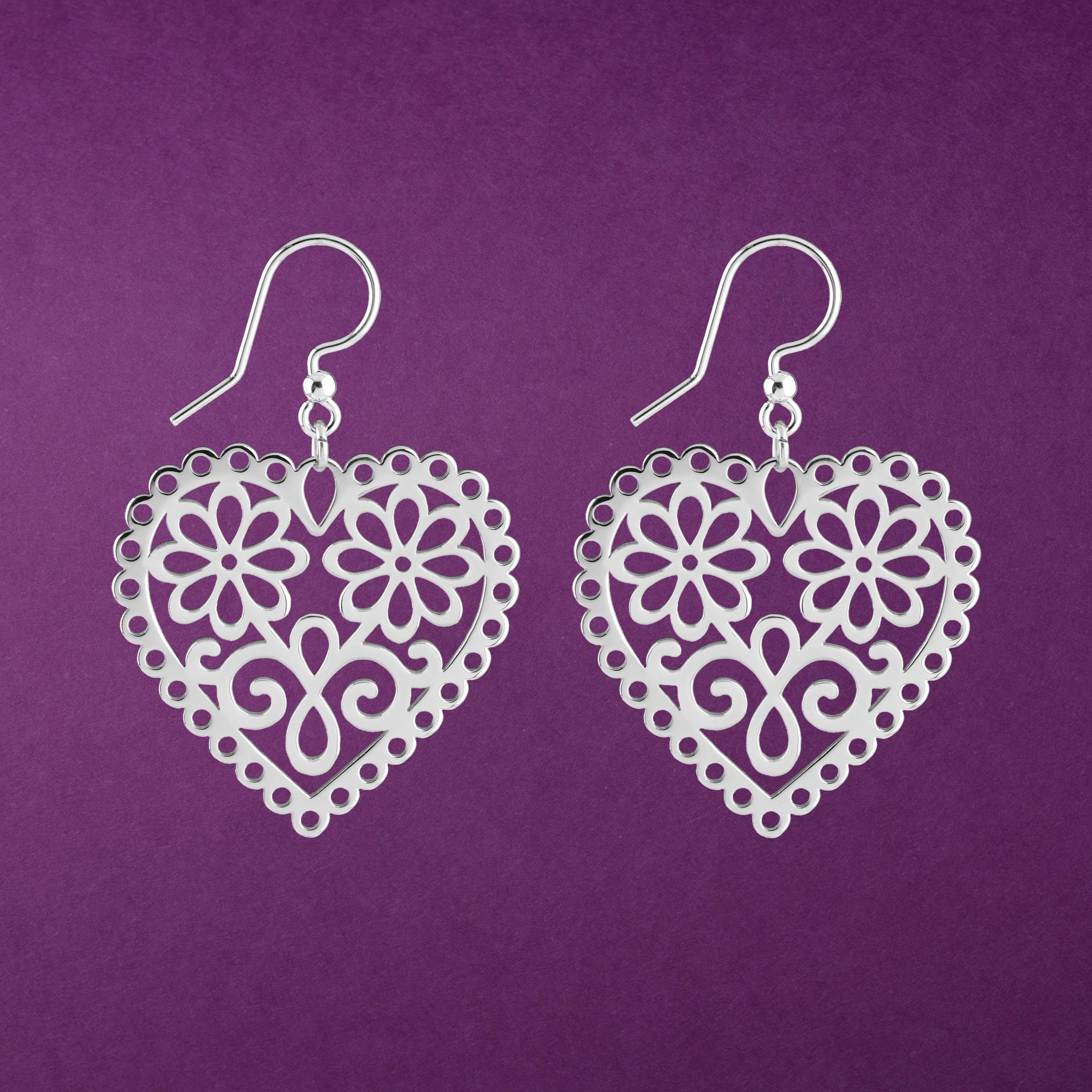 Náušnice srdce margaréty 1