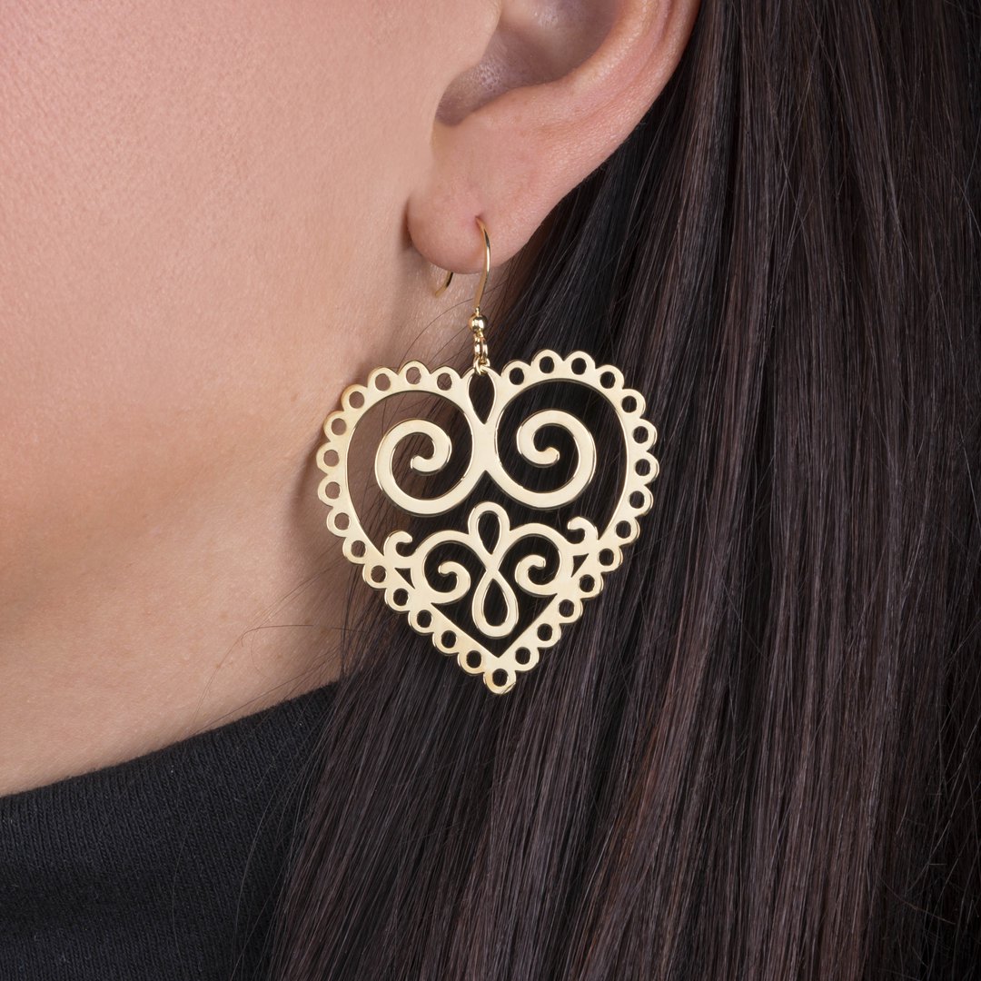Náušnice srdce ornament 1