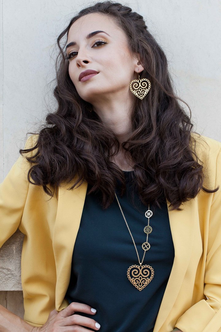 Náušnice srdce ornament 1