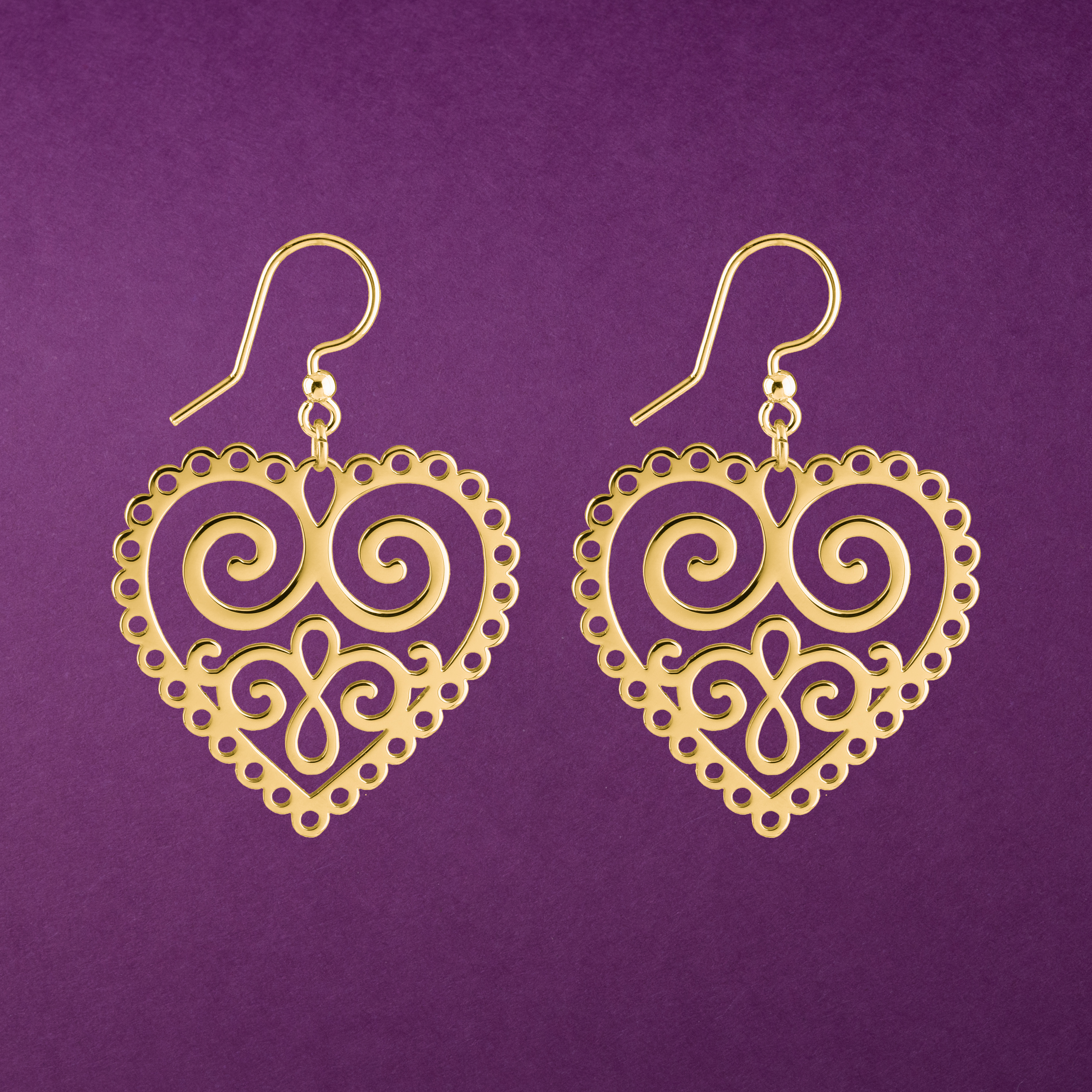 Náušnice srdce ornament 1