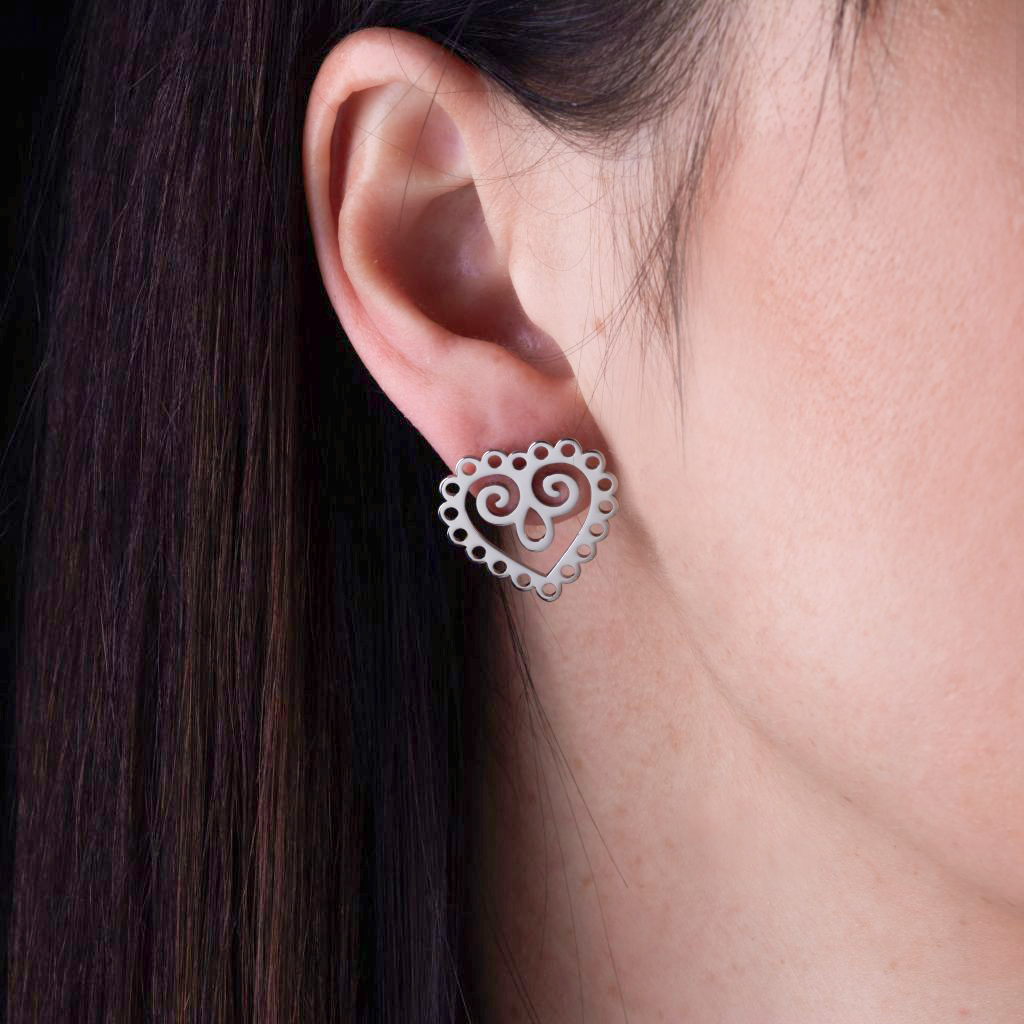 Napichovacie náušnice srdce mini 1