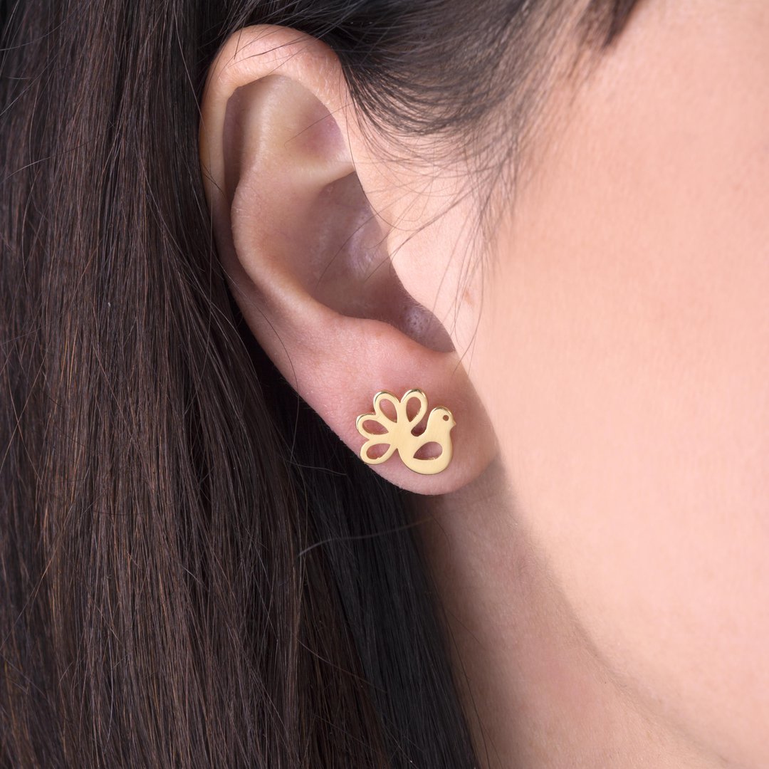 Napichovacie náušnice holubice