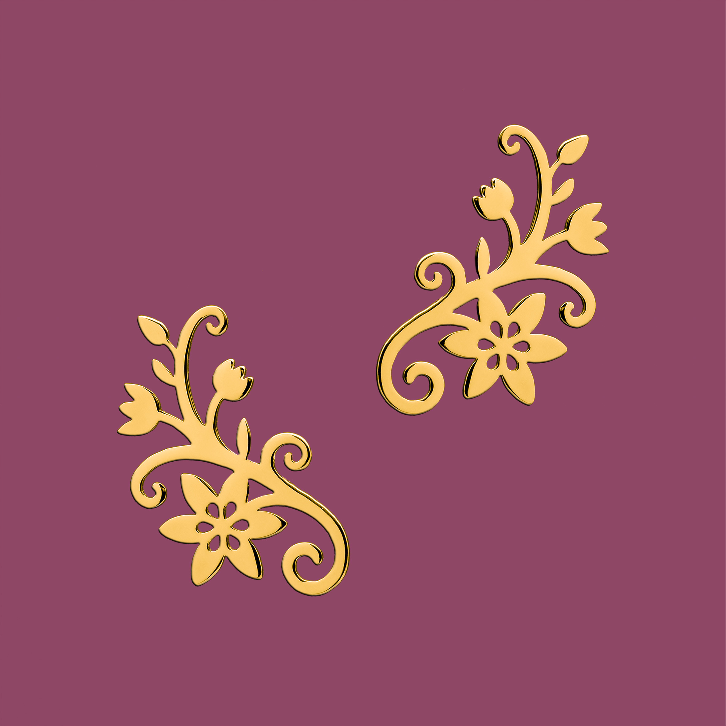 Napichovacie náušnice klematis 2