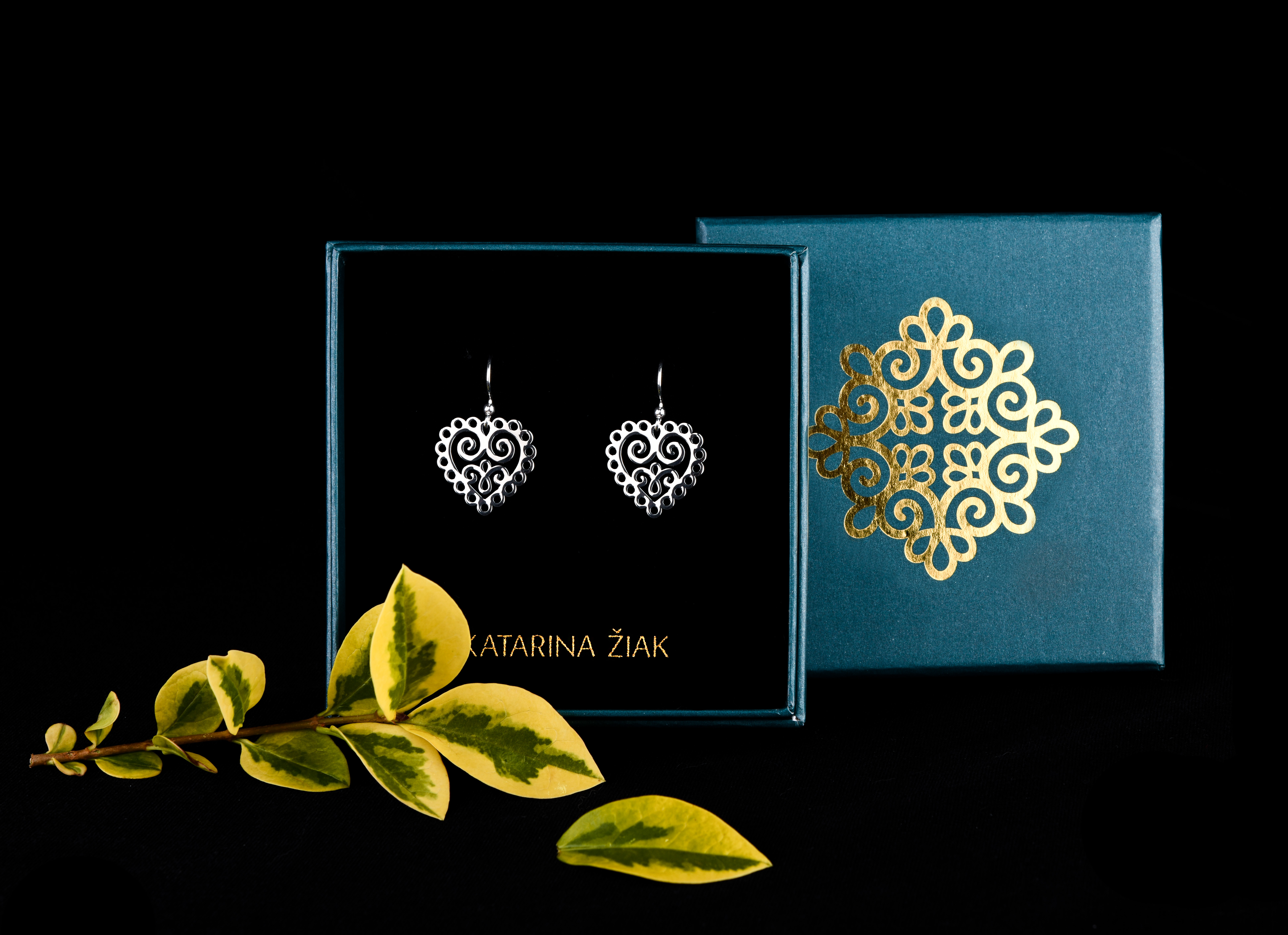 Náušnice srdce ornament mini 1