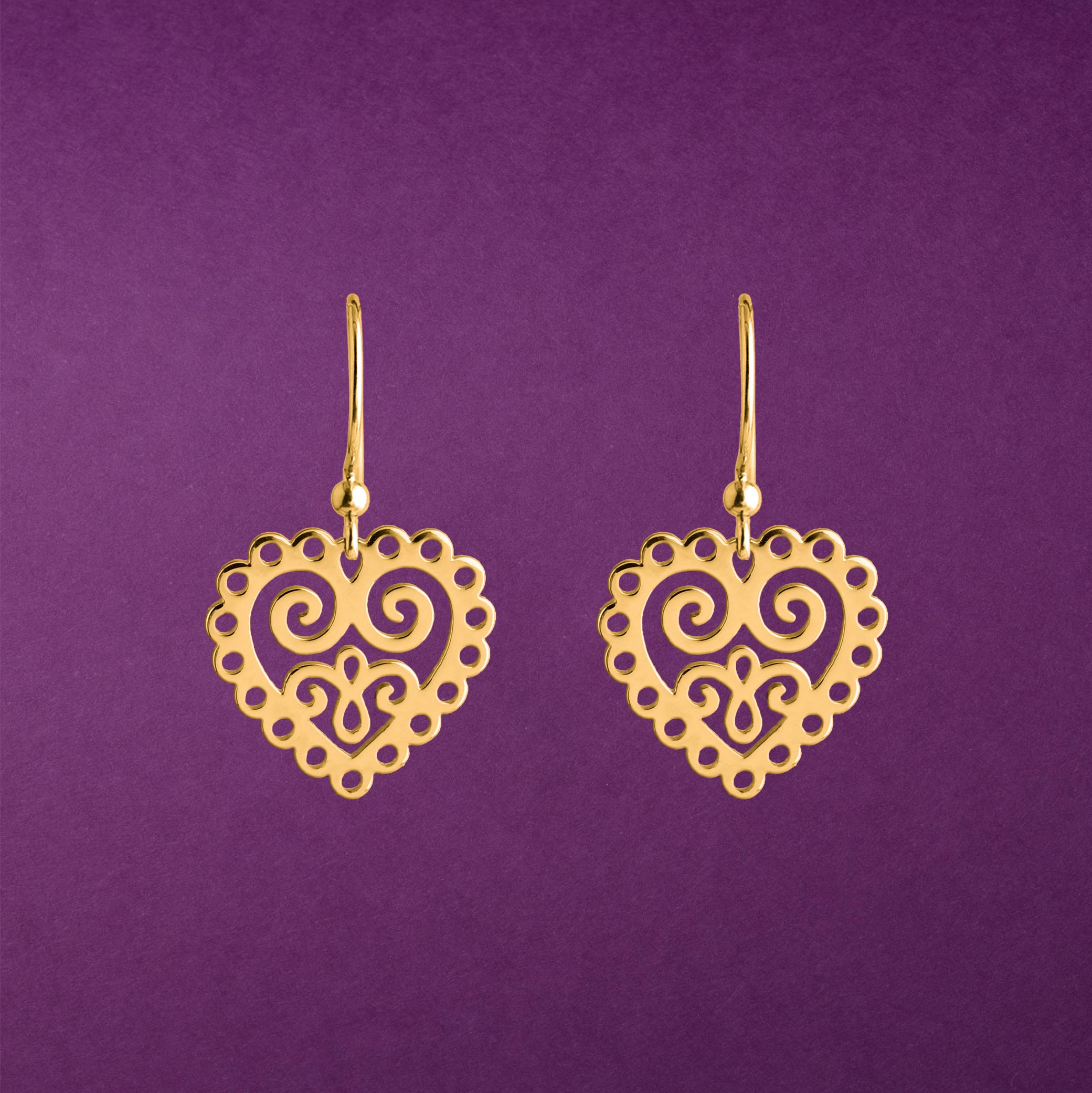 Náušnice srdce ornament mini 1