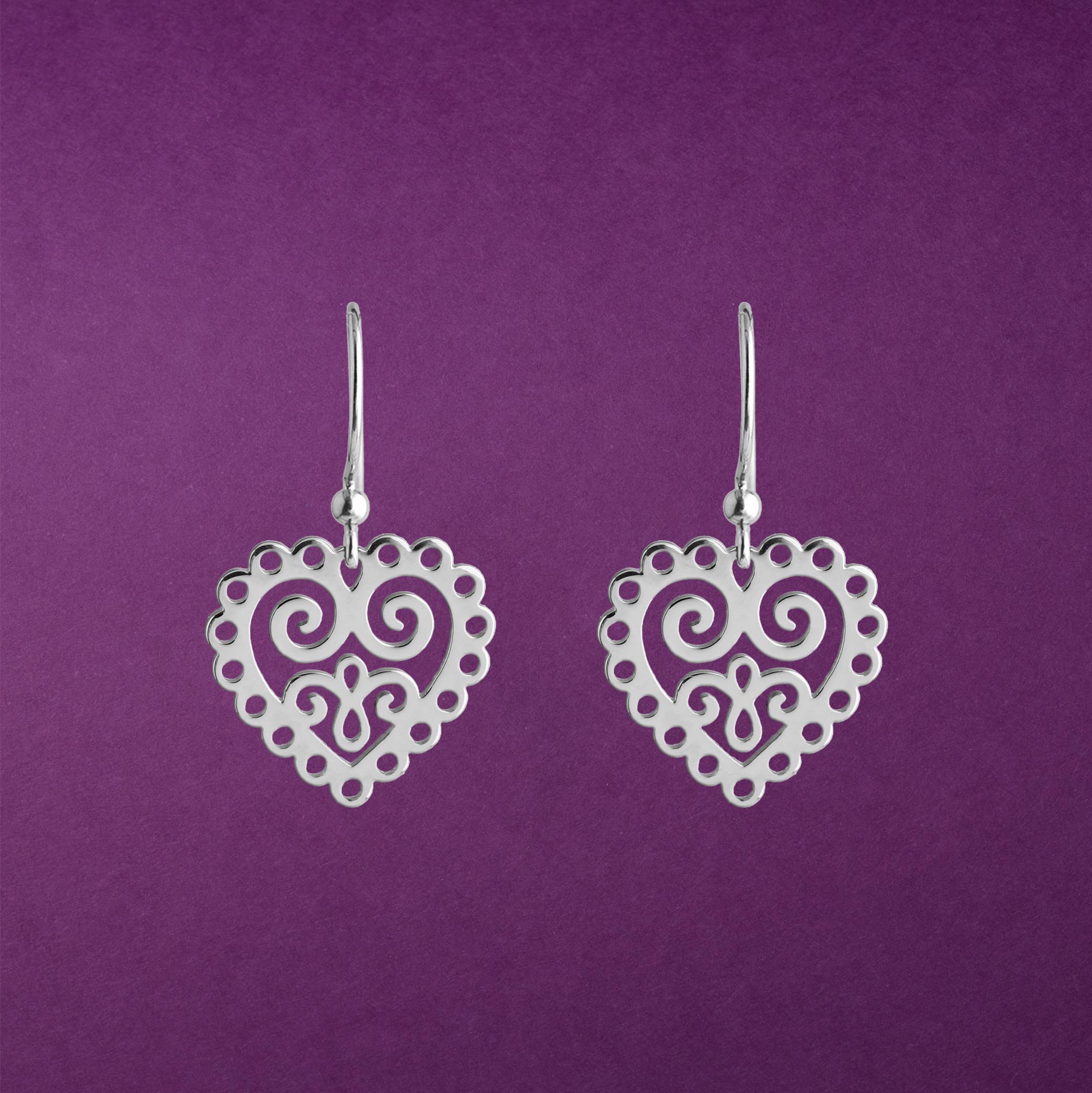 Náušnice srdce ornament mini 1