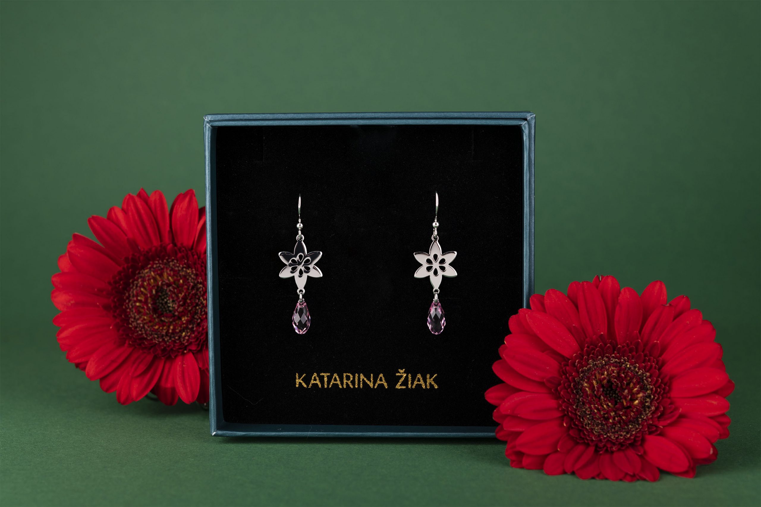 Náušnice klematis 6 - swarowski