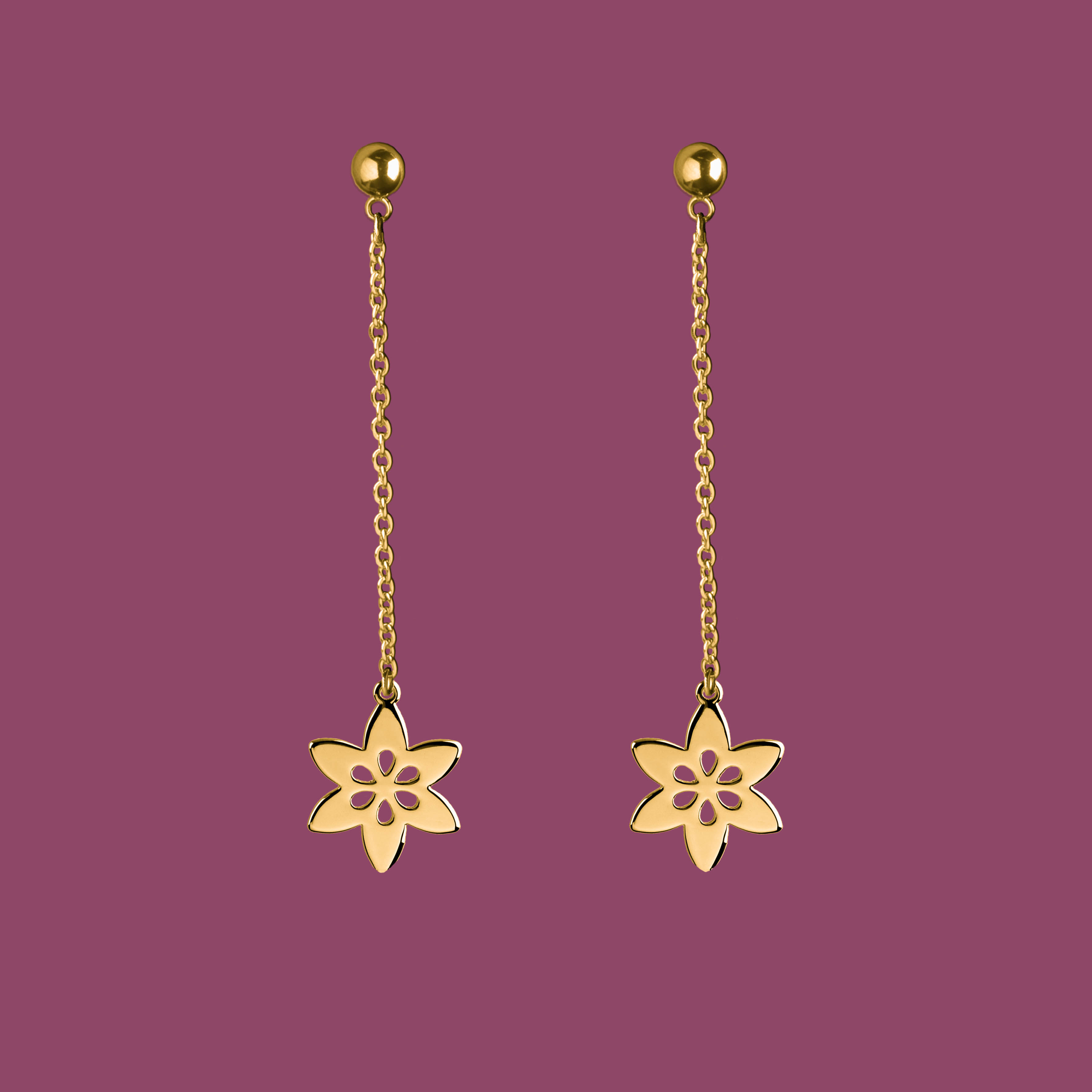 Náušnice klematis 6 na retiazke