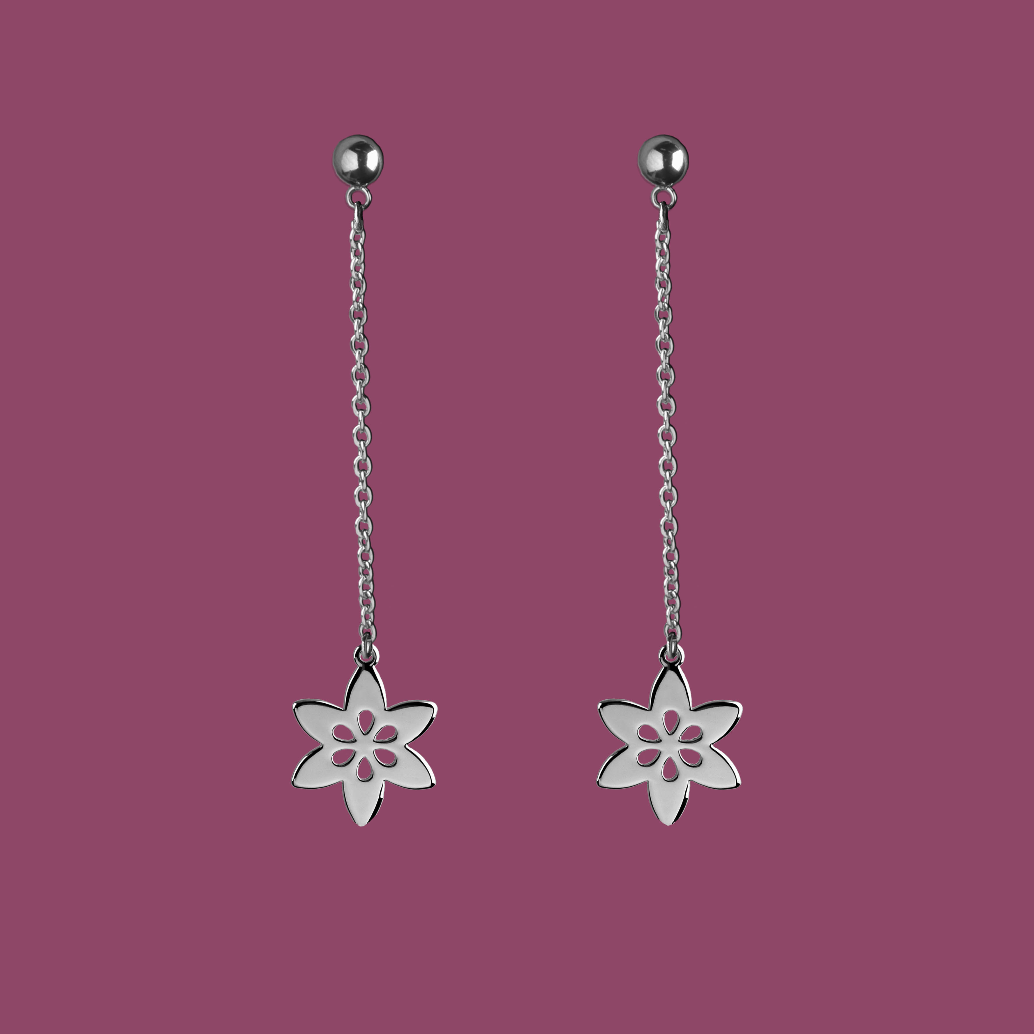 Náušnice klematis 6 na retiazke