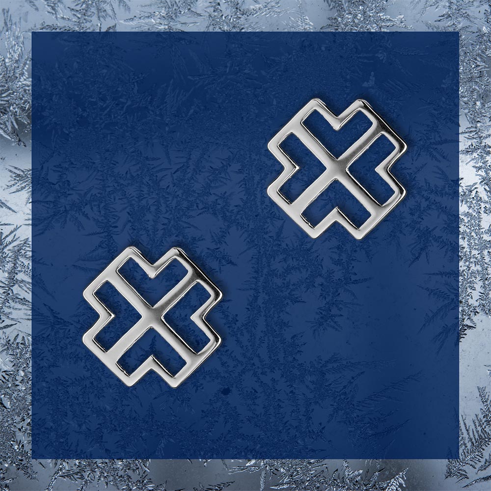 Napichovacie náušnice - Novohrad ornament štvorec 1