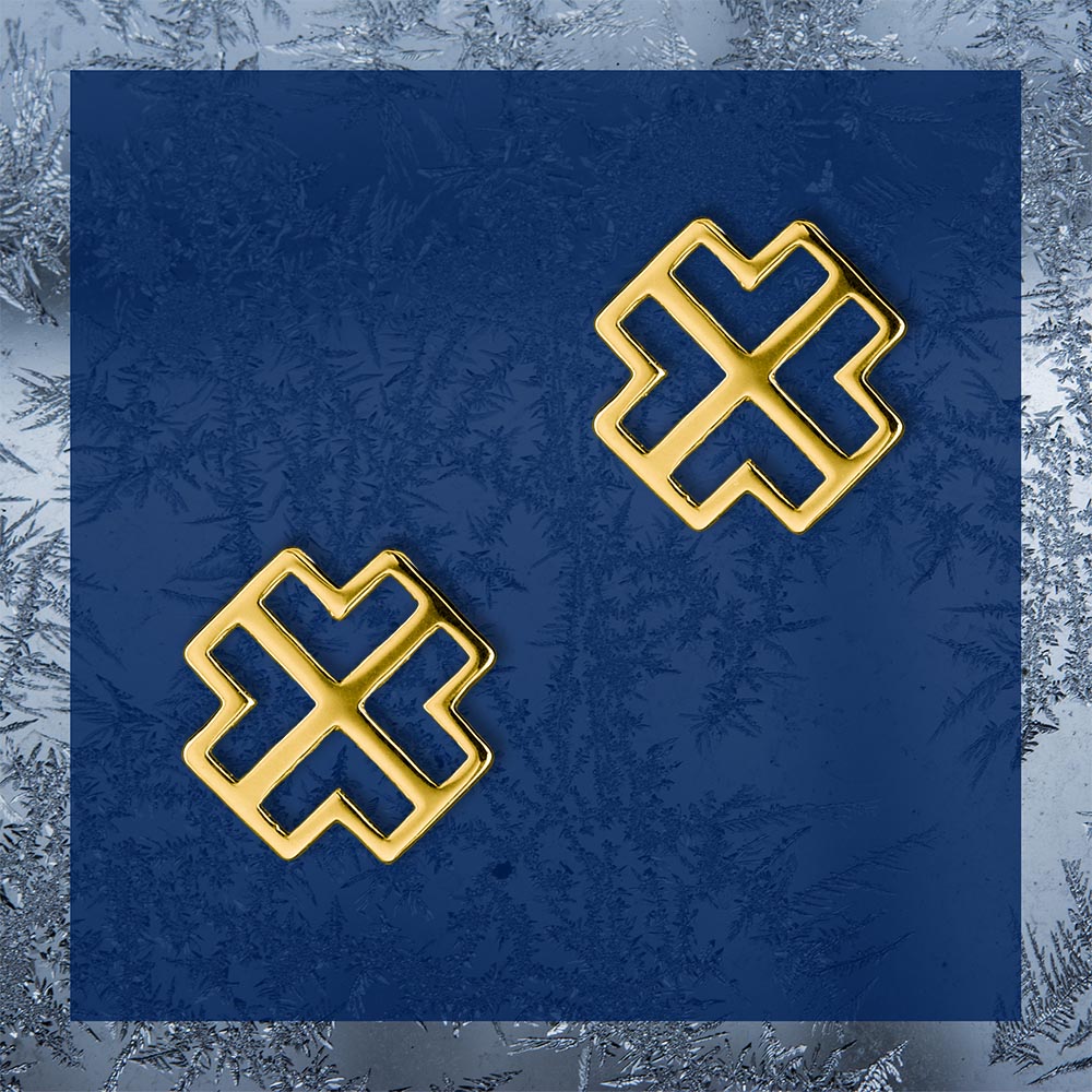 Napichovacie náušnice - Novohrad ornament štvorec 1