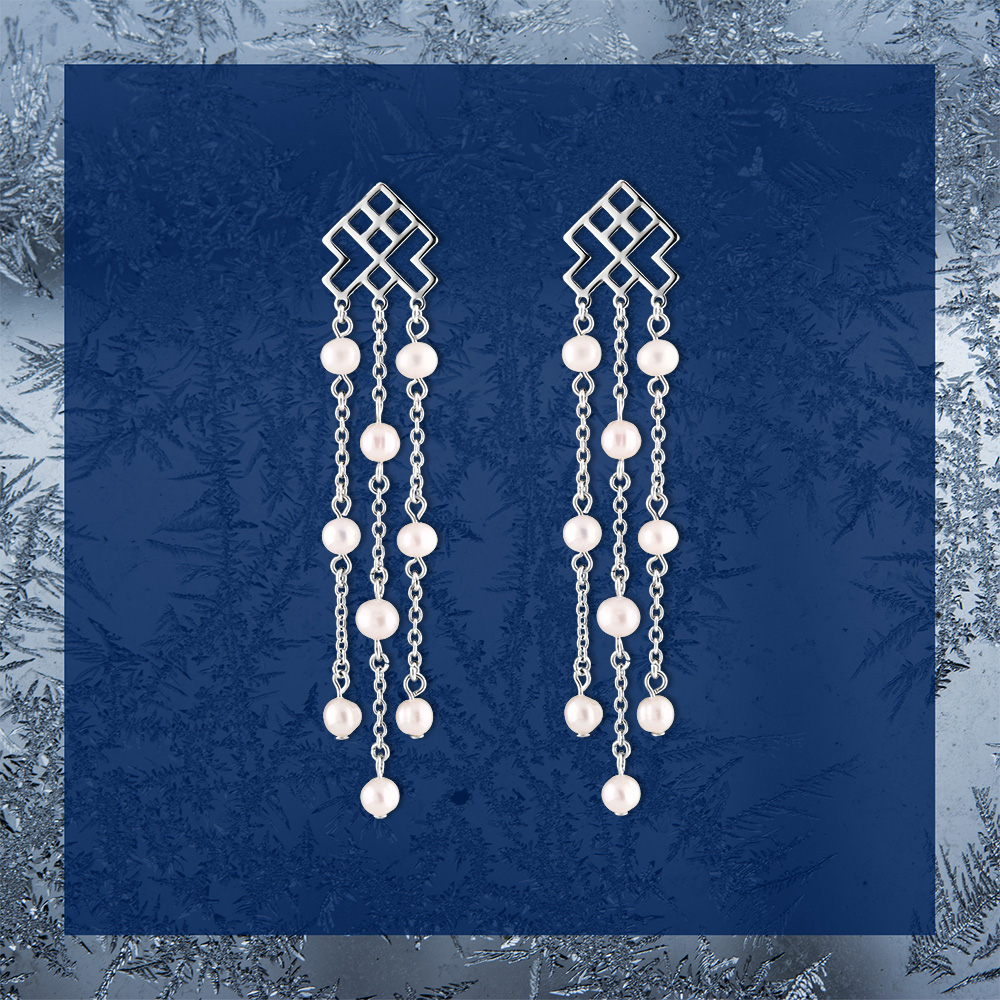 Napichovacie náušnice – Novohrad vodopád + perly 1