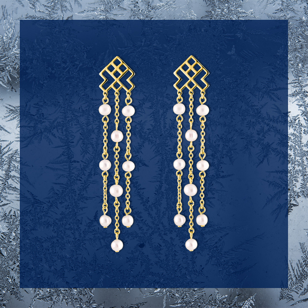 Napichovacie náušnice – Novohrad vodopád + perly 1