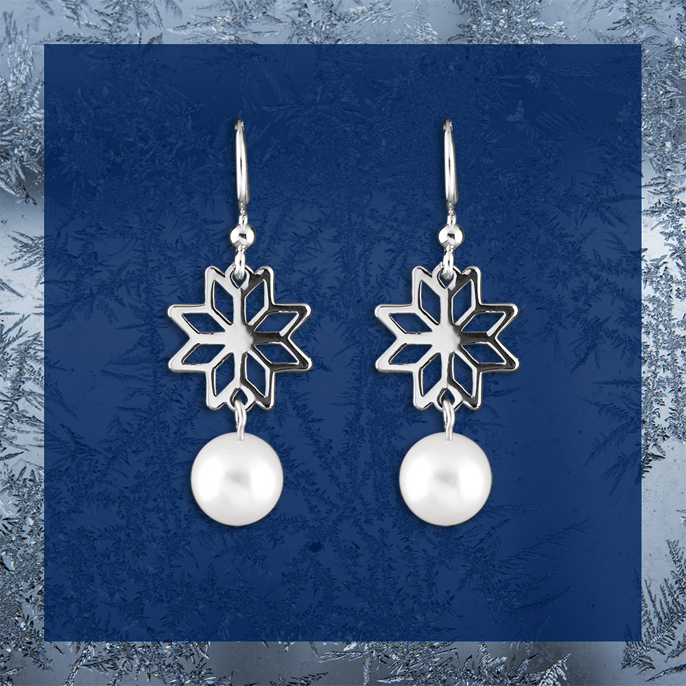 Náušnice – Novohrad hviezda 1 + perla - krátke