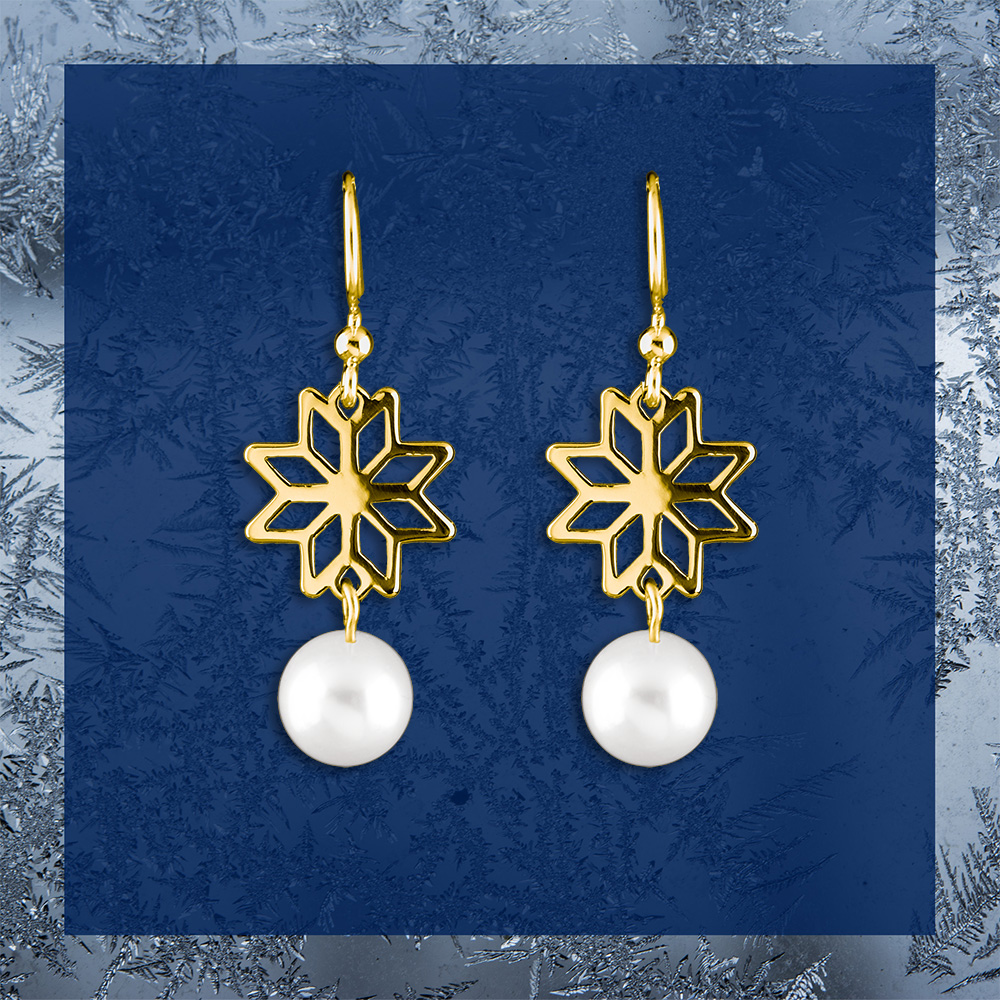 Náušnice – Novohrad hviezda 1 + perla - krátke