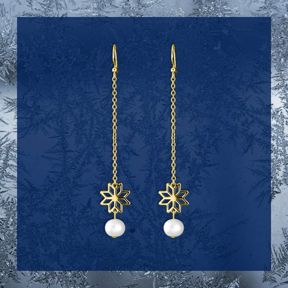 Náušnice – Novohrad hviezda 1 + perla - dlhé