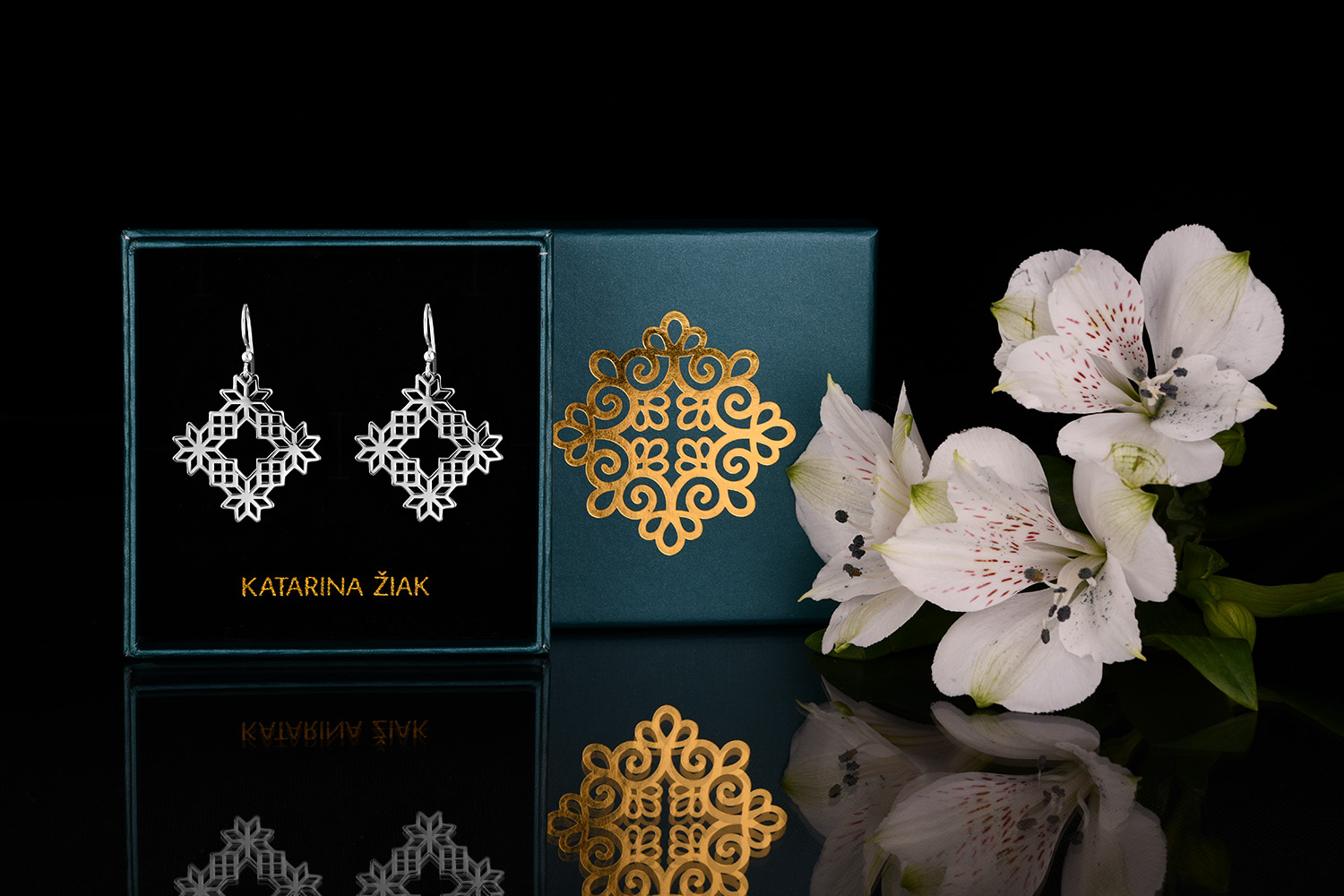 Náušnice Novohrad - štvorec 4