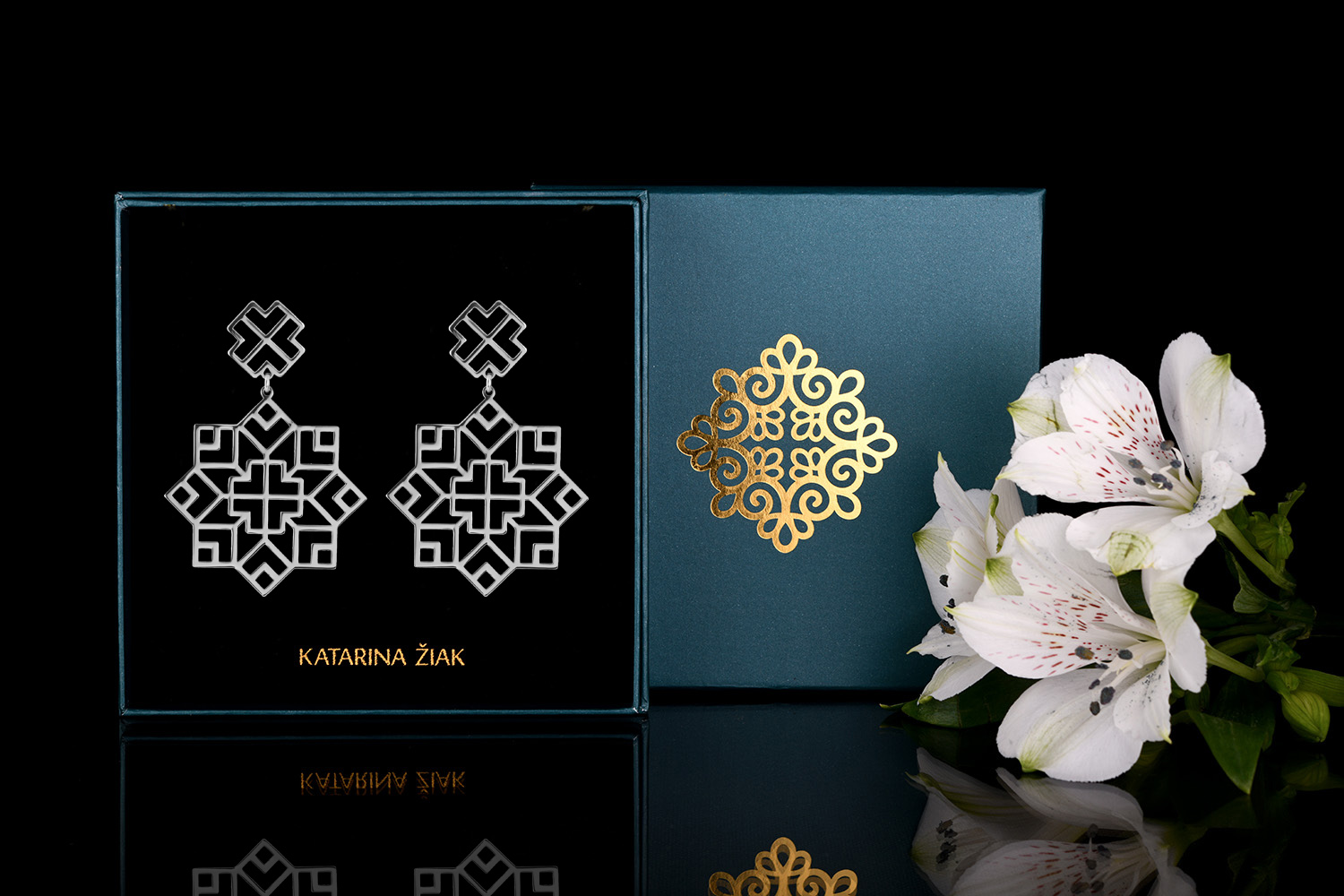 Náušnice Novohrad - štvorec 6