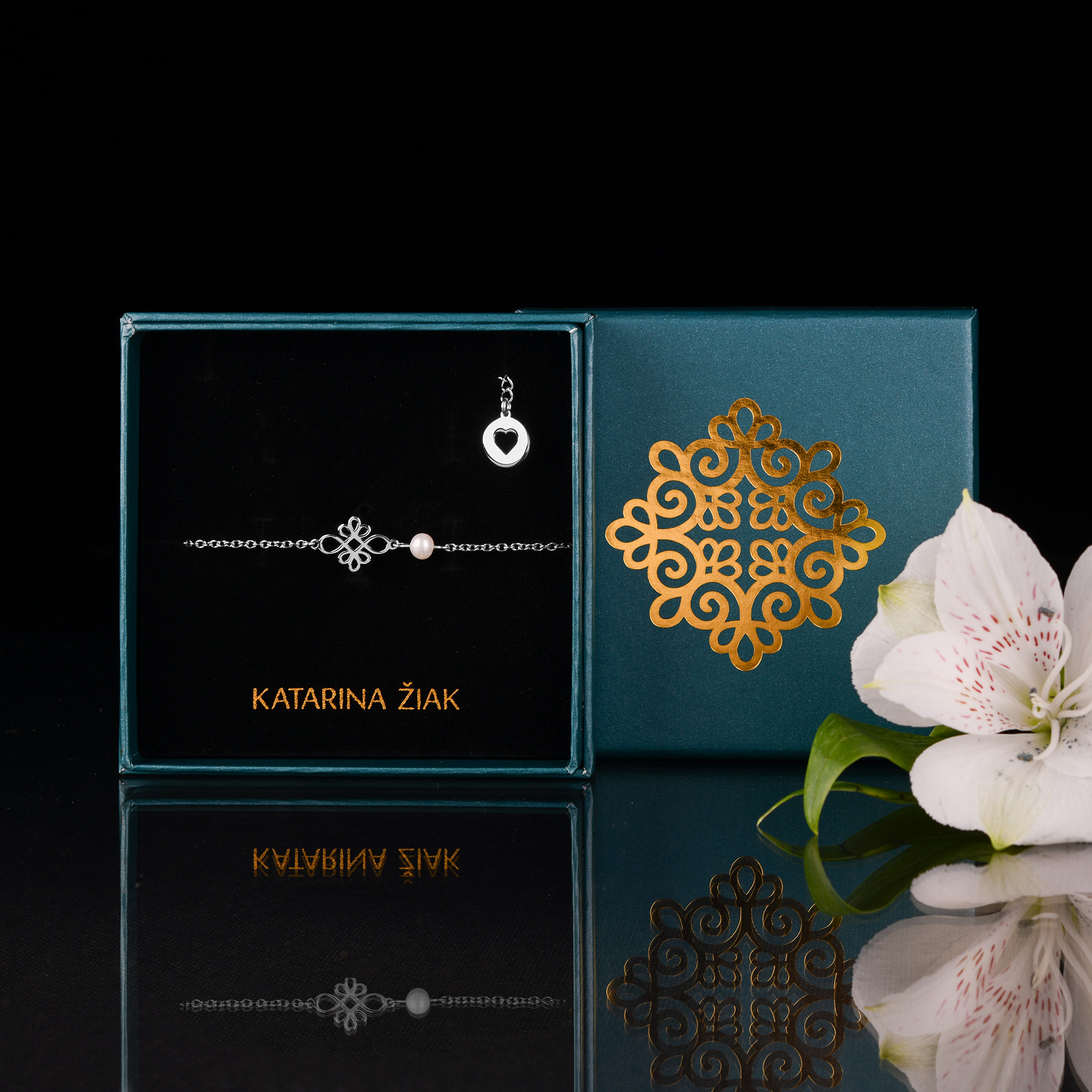 Náramok nekonečno 1 – retiazka + perla