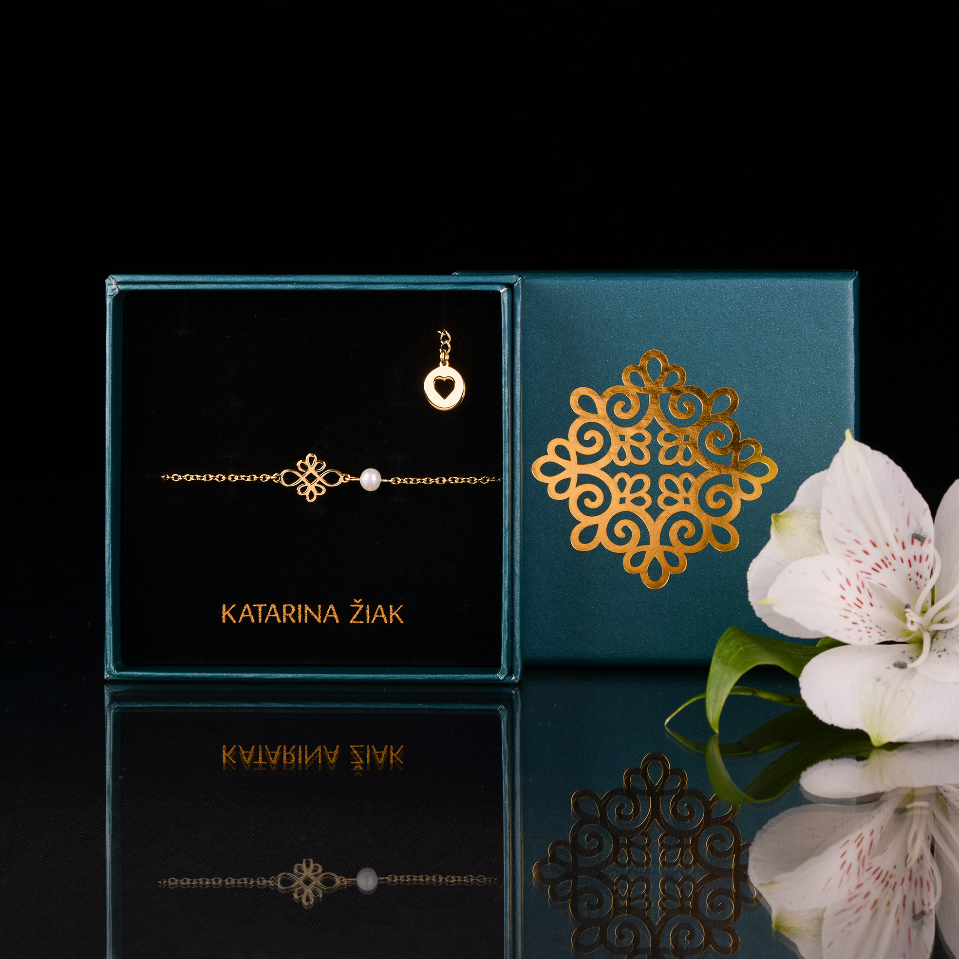 Náramok nekonečno 1 – retiazka + perla