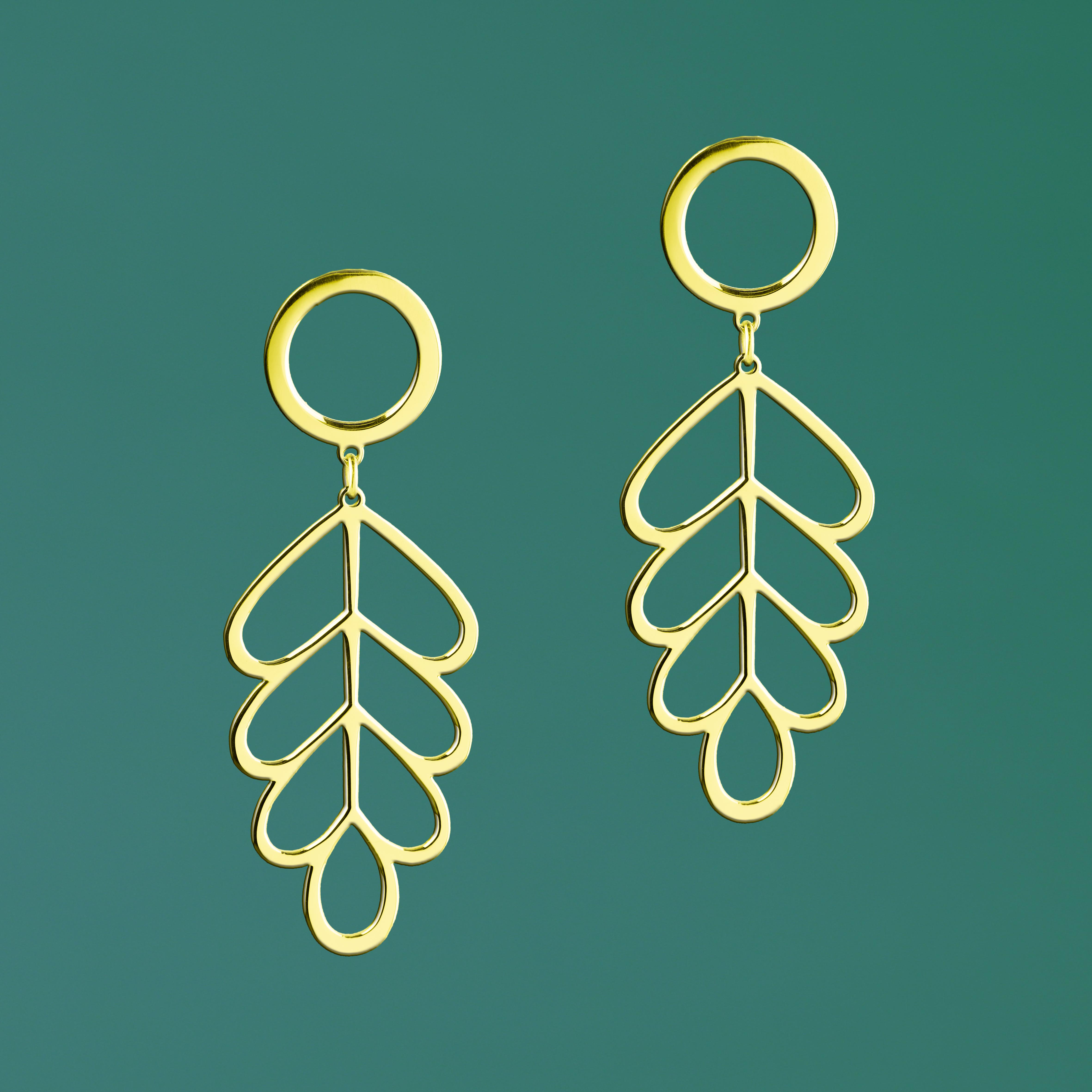 Náušnice dubový list