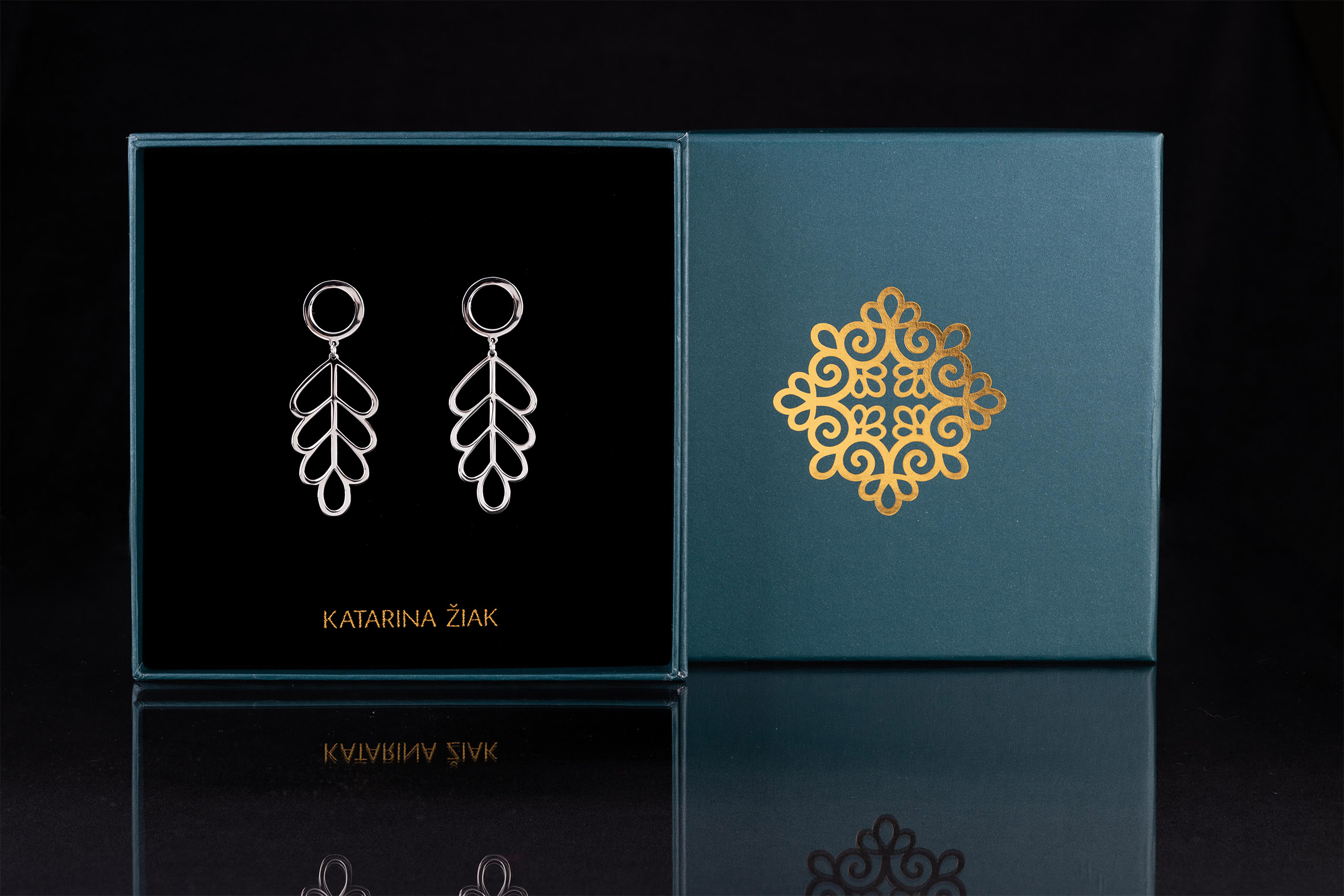 Náušnice dubový list