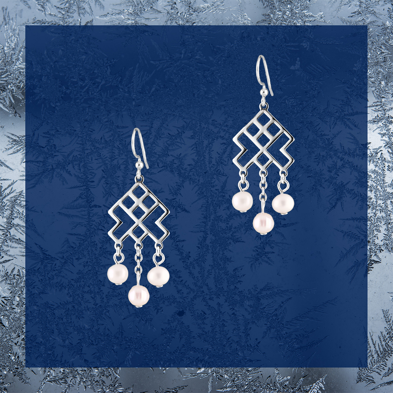 Napichovacie náušnice – Novohrad vodopád + perly - krátky - háčik