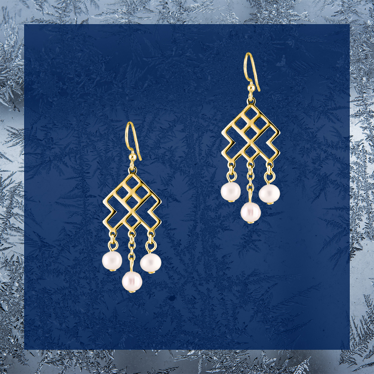 Napichovacie náušnice – Novohrad vodopád + perly - krátky - háčik