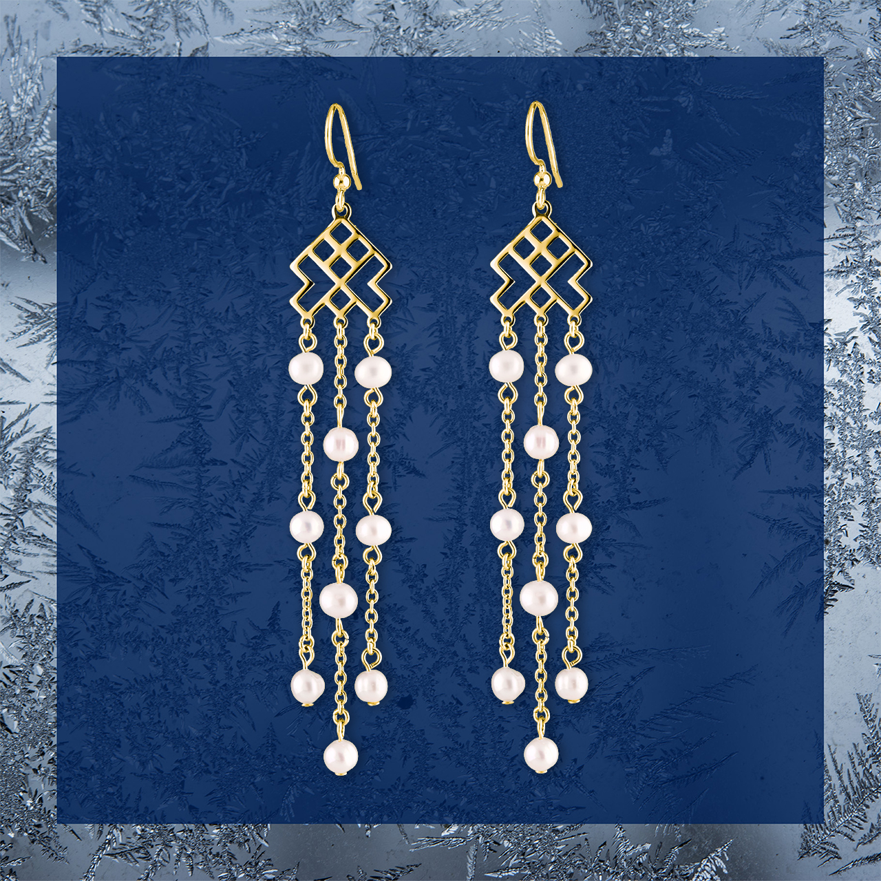 Náušnice – Novohrad vodopád + perly 1 - háčik