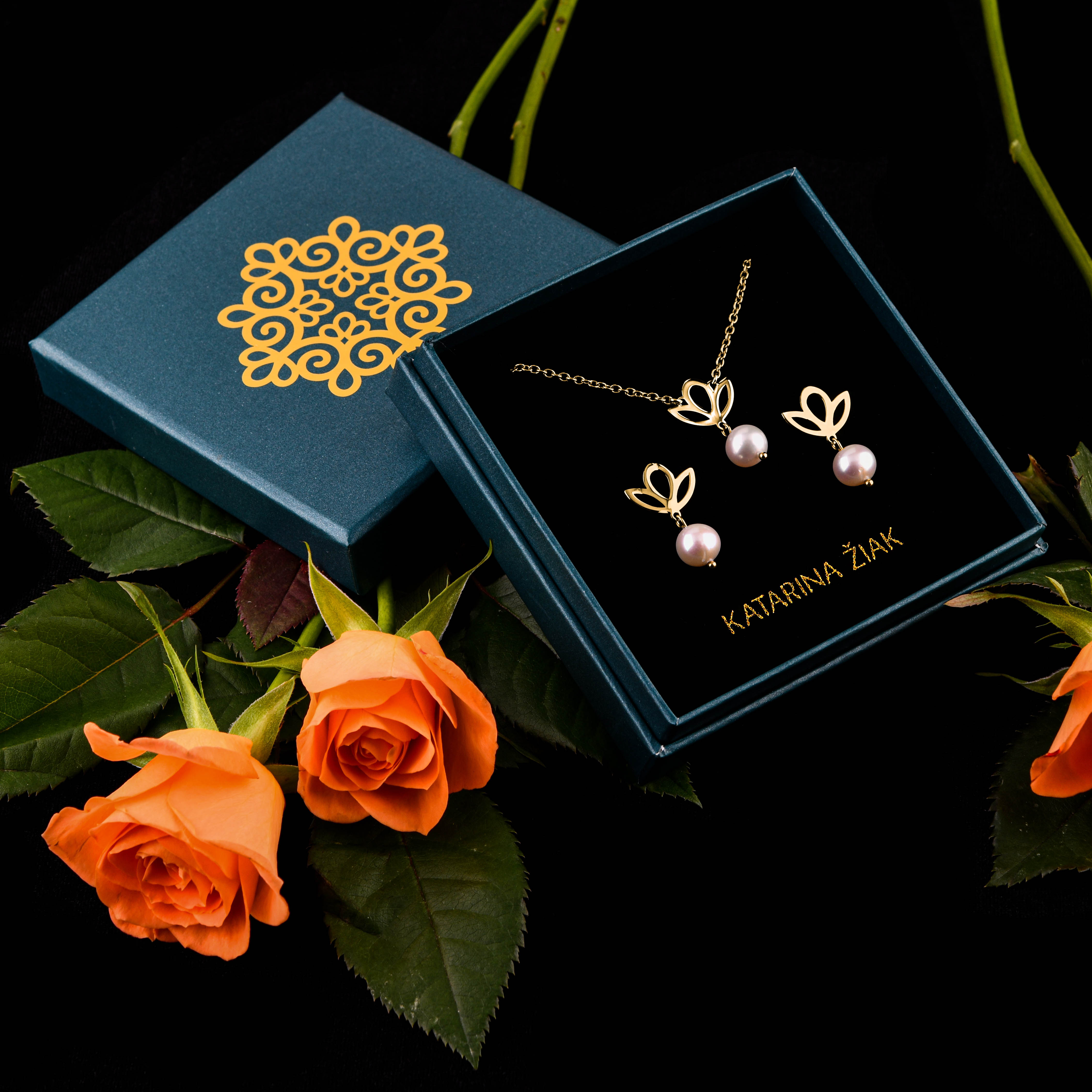 Set Cífer trojlístok s perlou 1