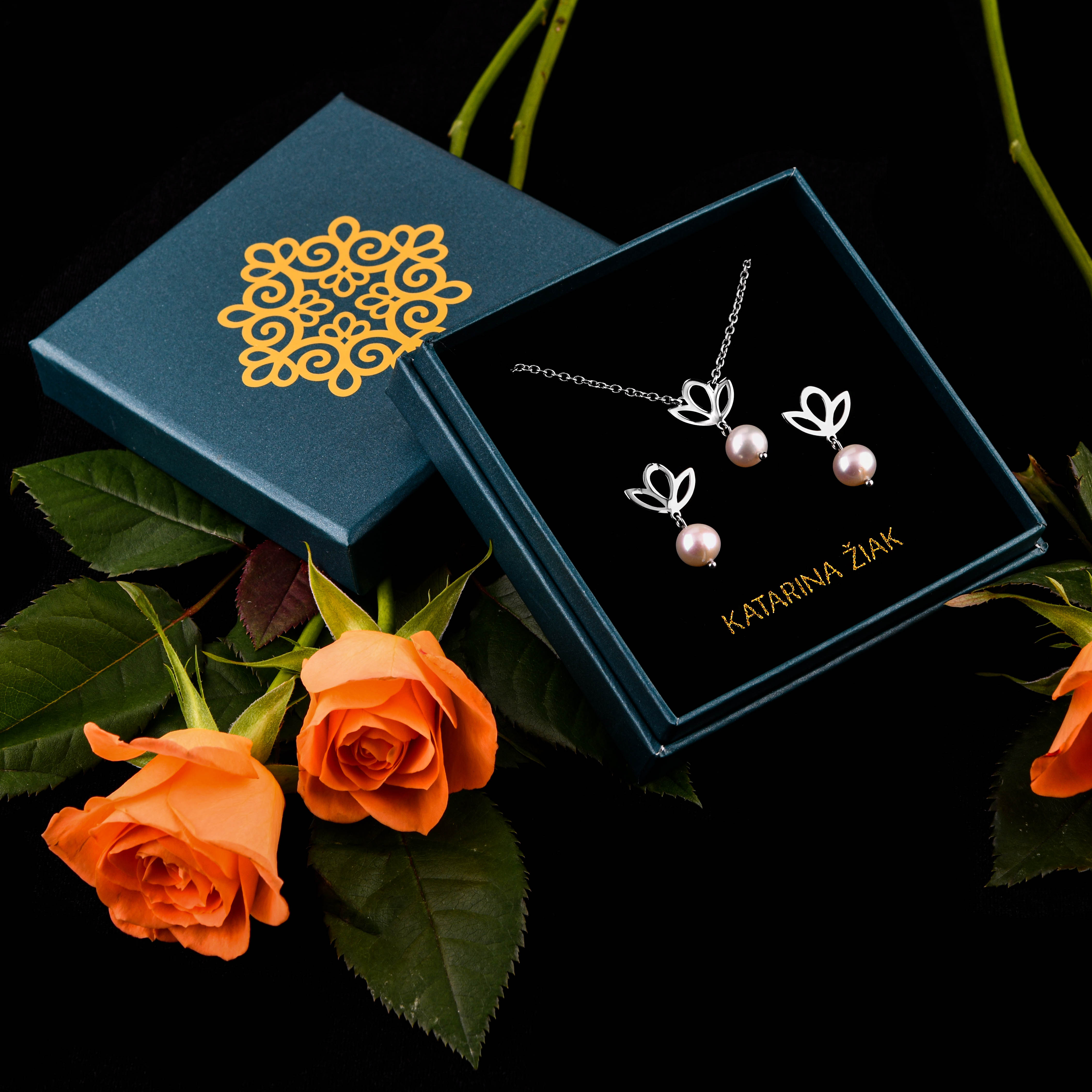 Set Cífer trojlístok s perlou 1