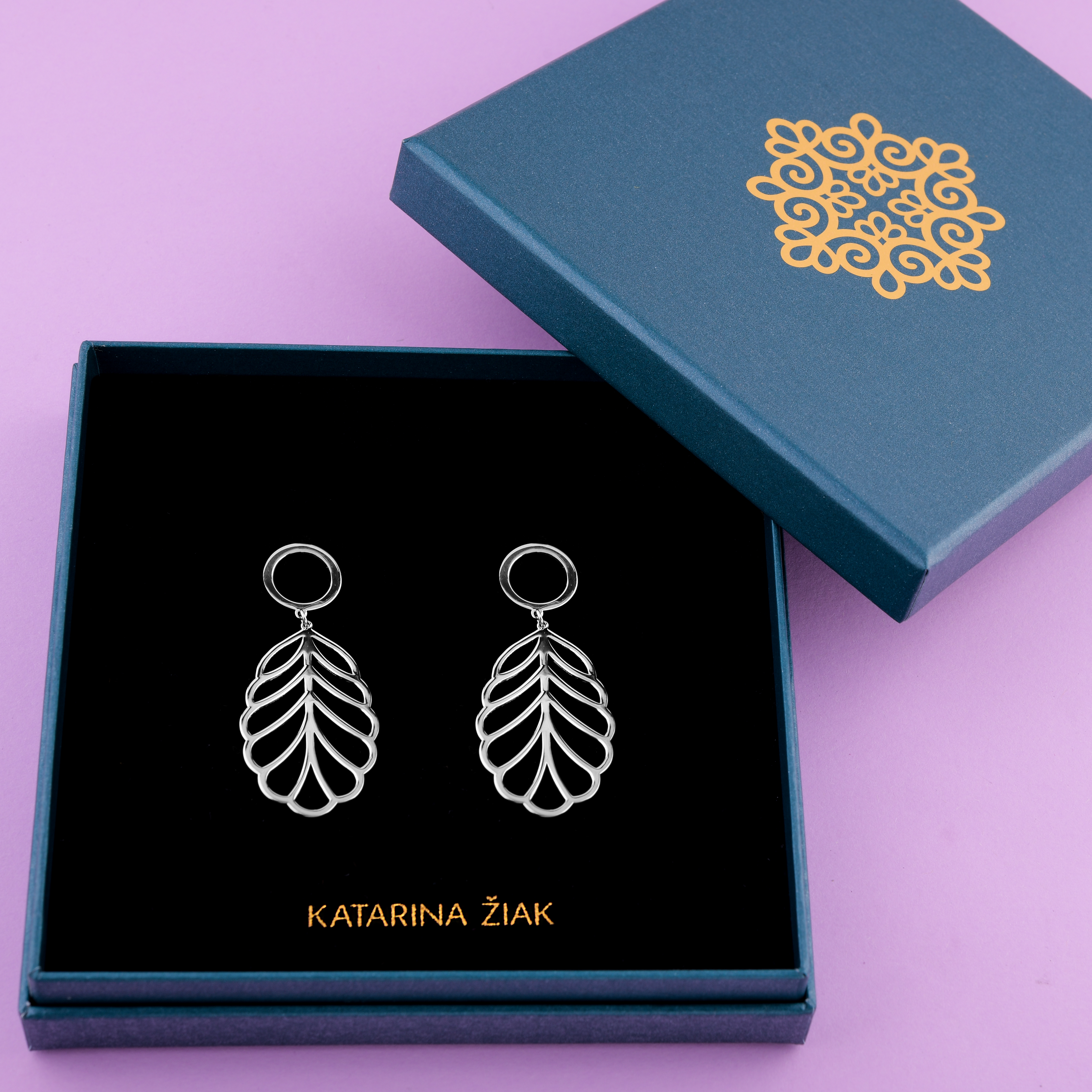 Náušnice jelšový list