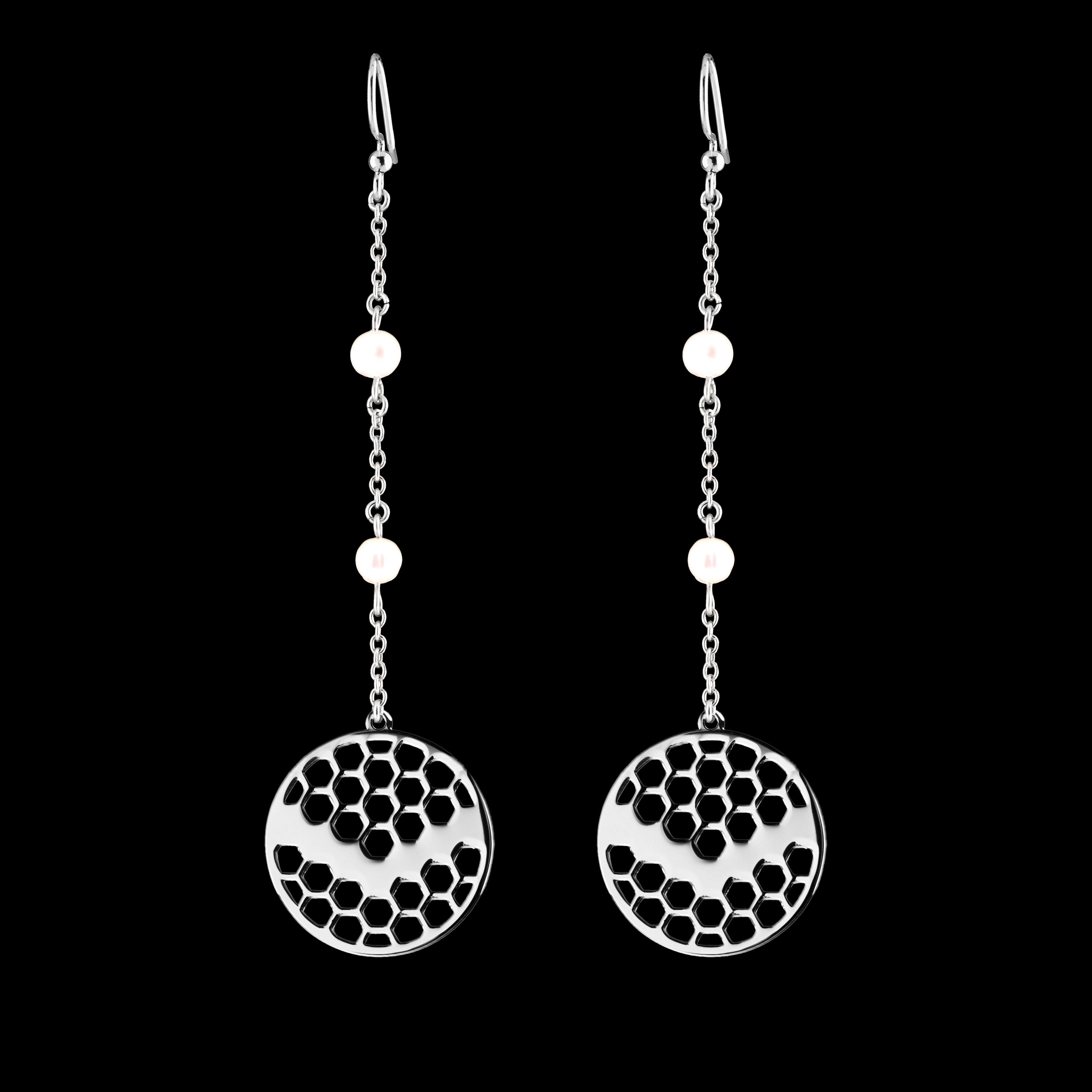 Náušnice – golf 10  + perly - dlhé