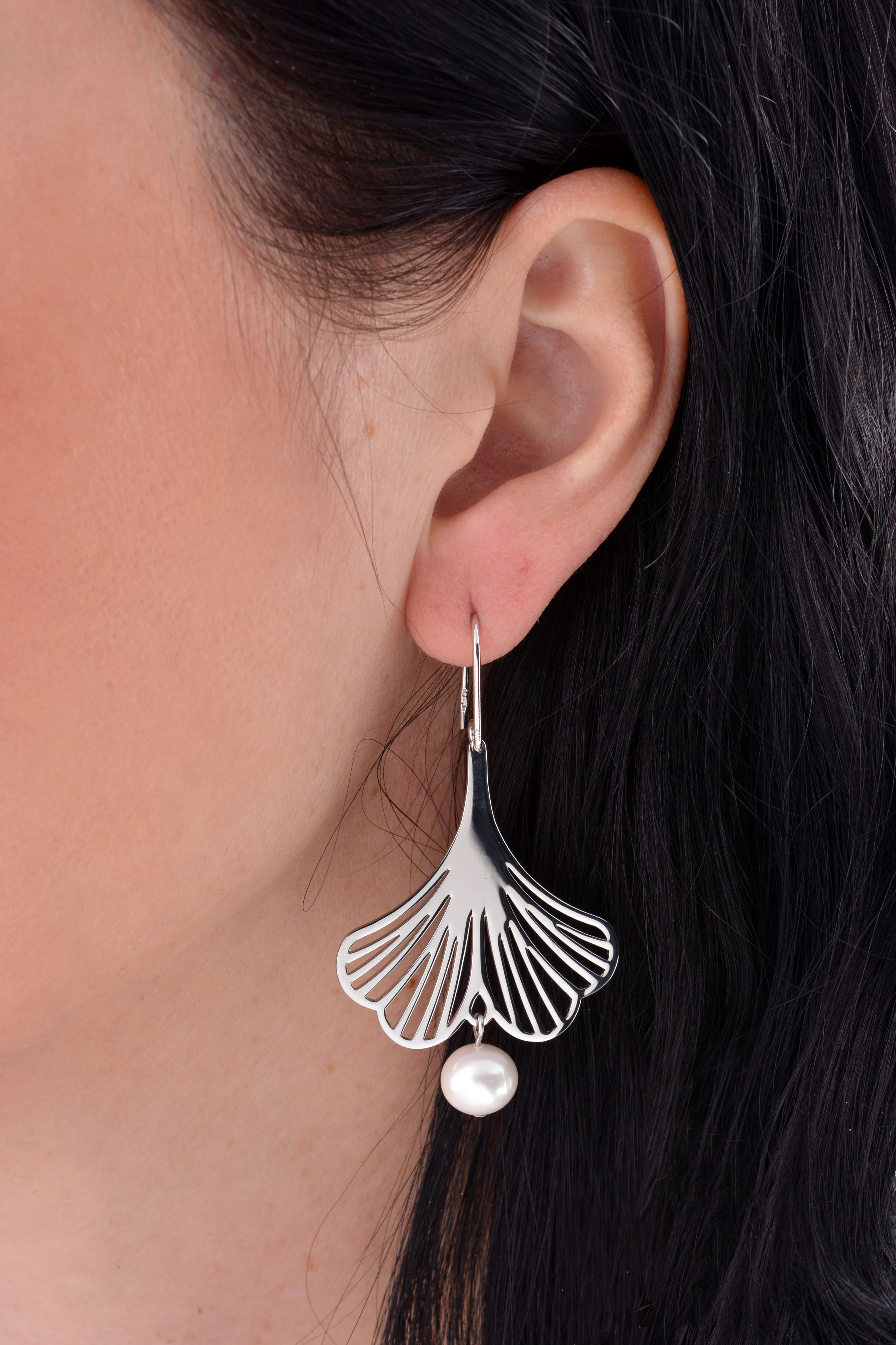 Náušnice ginkový list