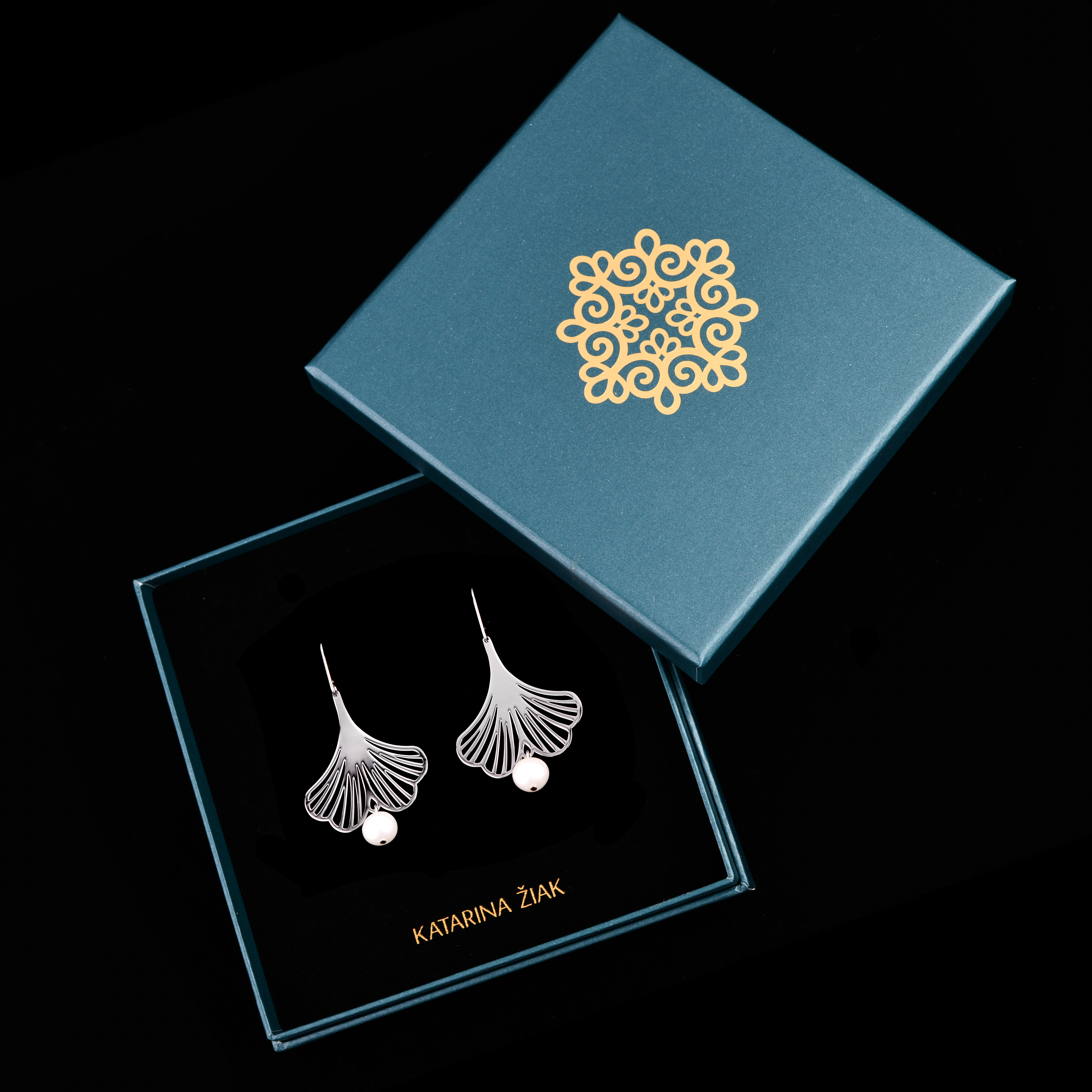 Náušnice ginkový list