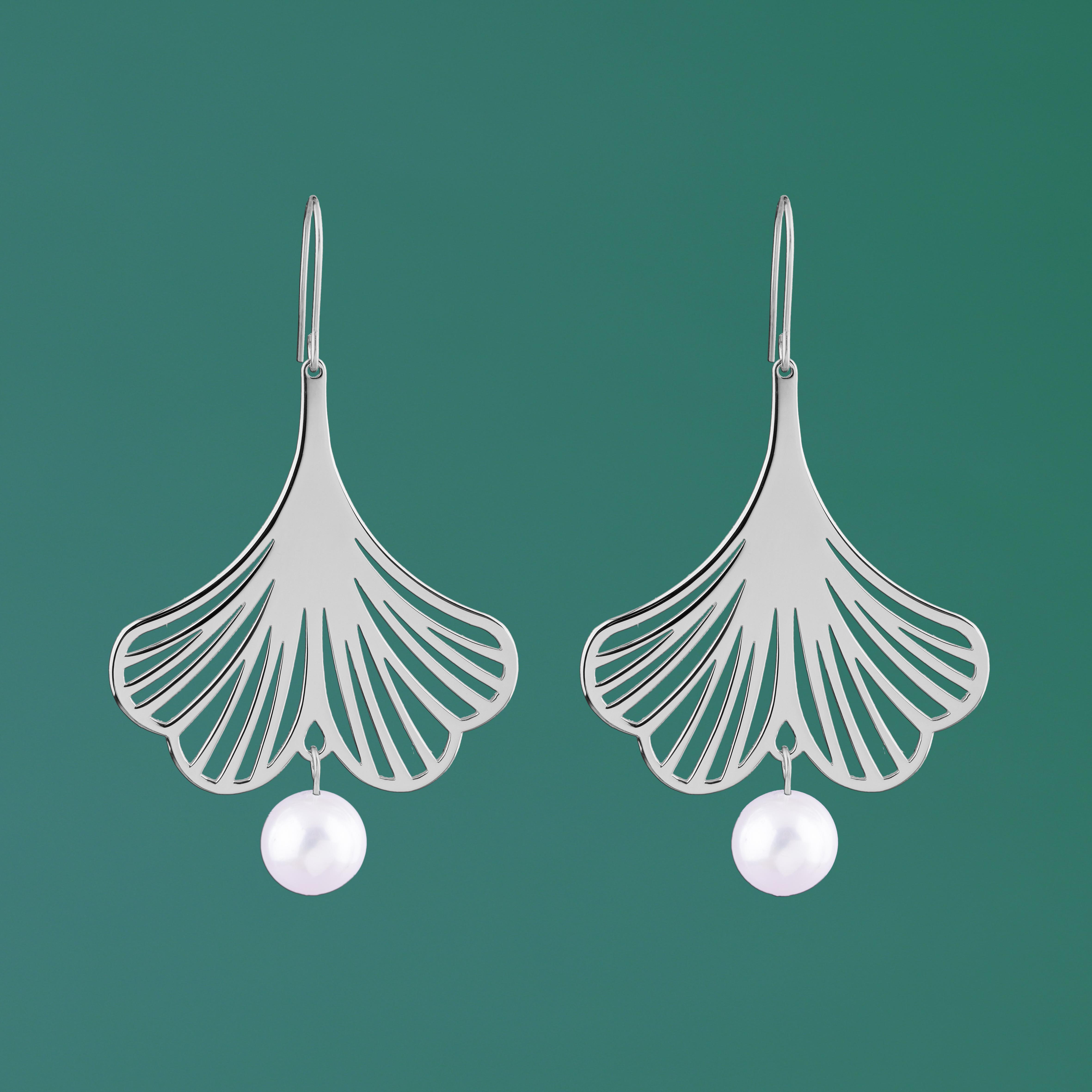 Náušnice ginkový list