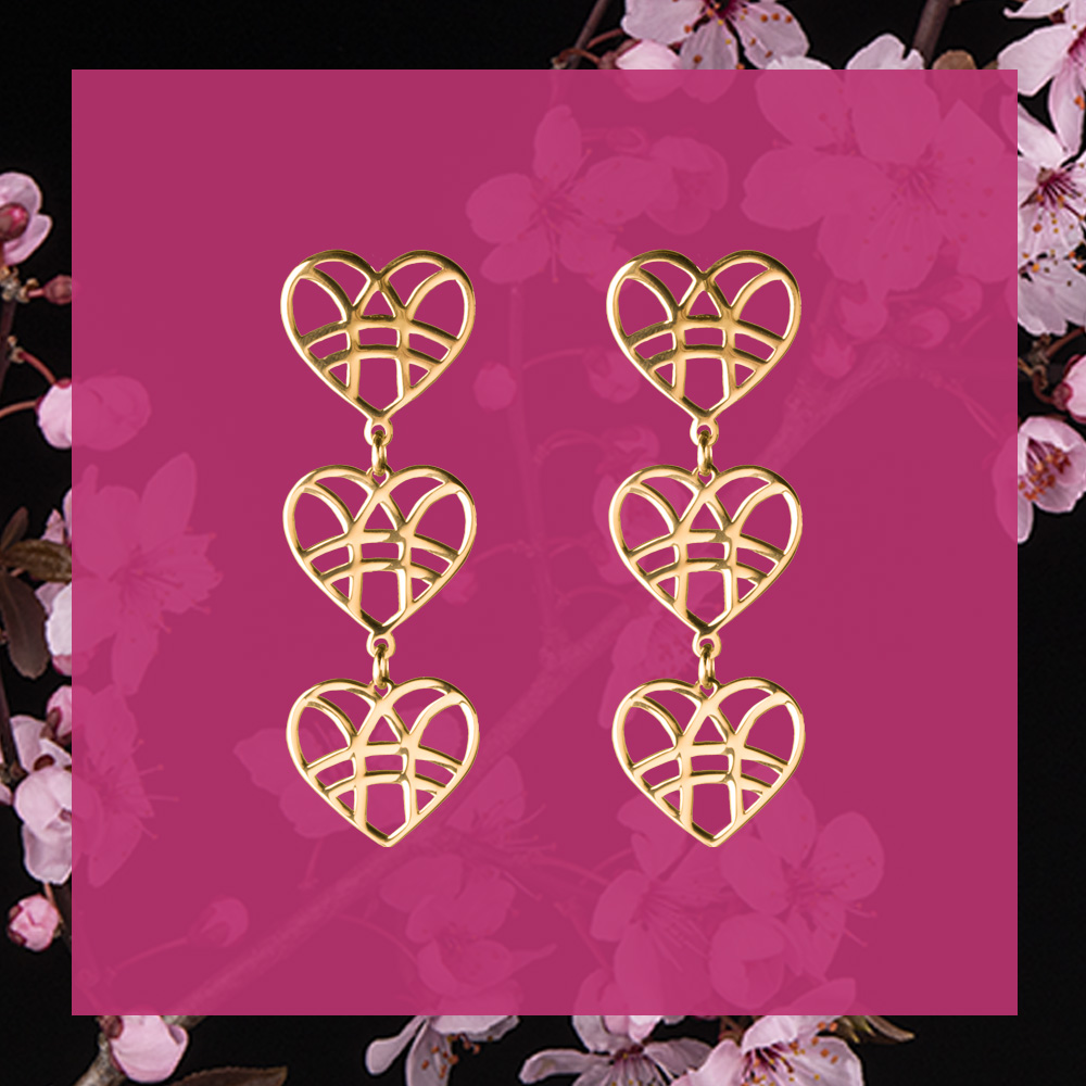 Náušnice srdce skladané