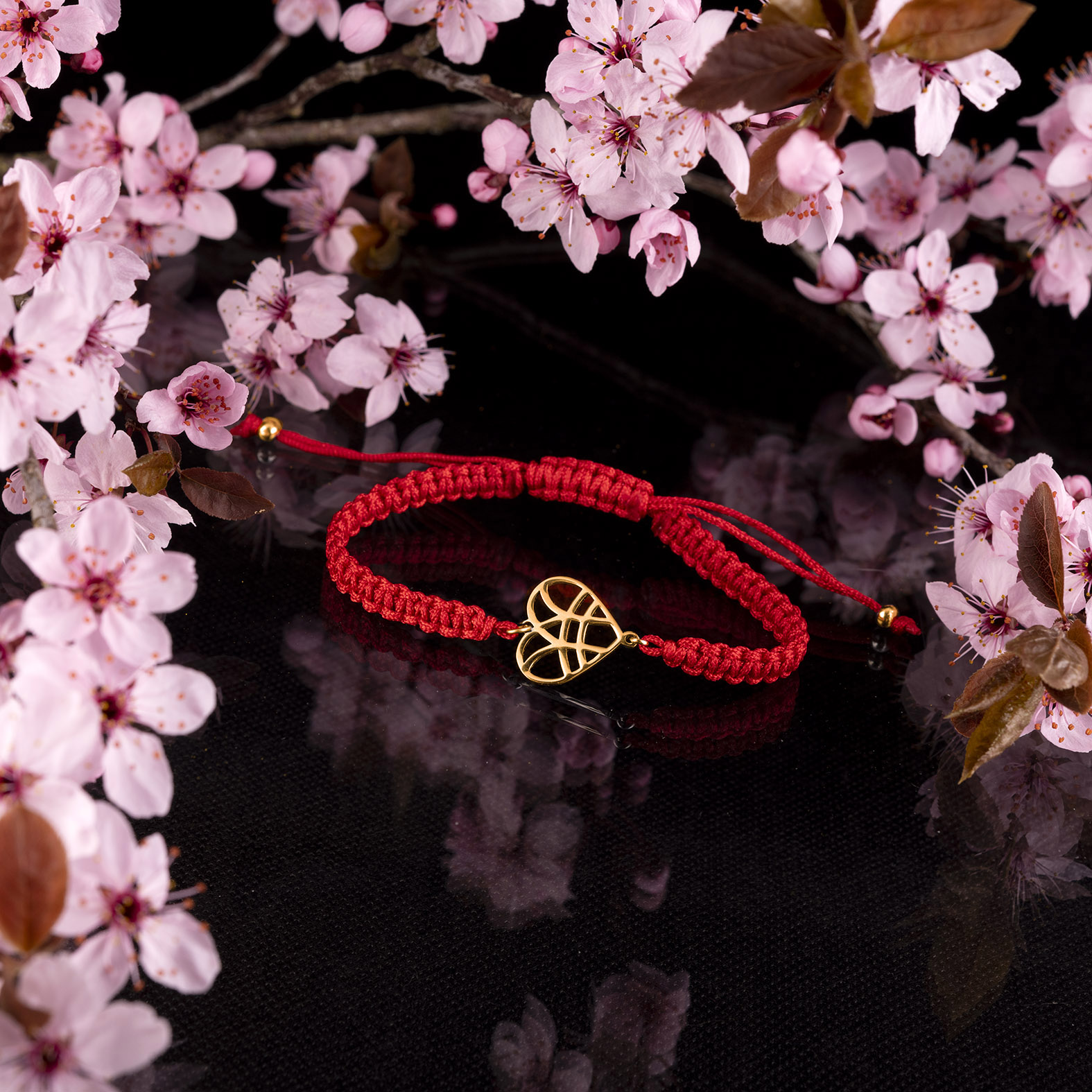 Náramok šnúrka - srdce IBA TEBE