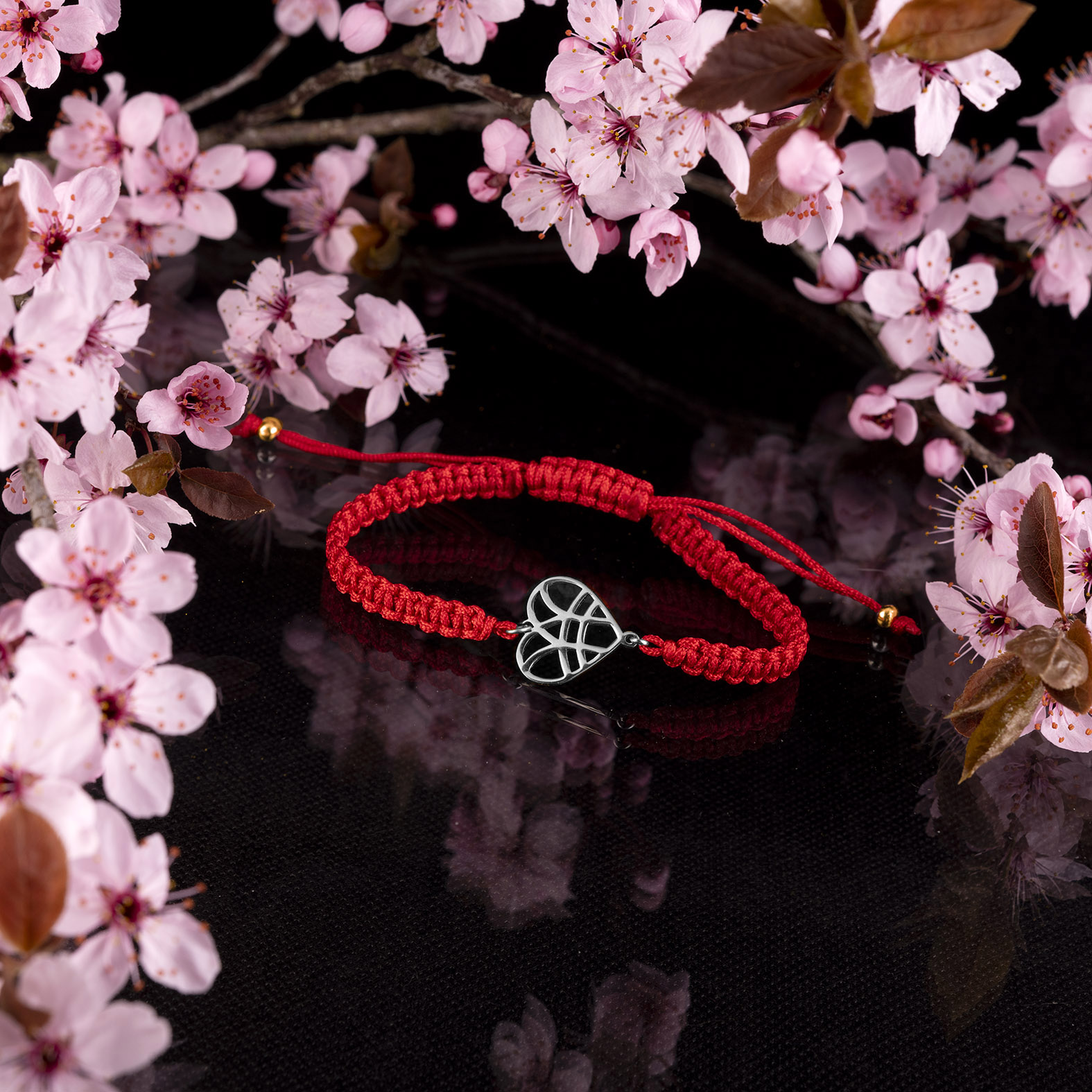 Náramok šnúrka - srdce IBA TEBE