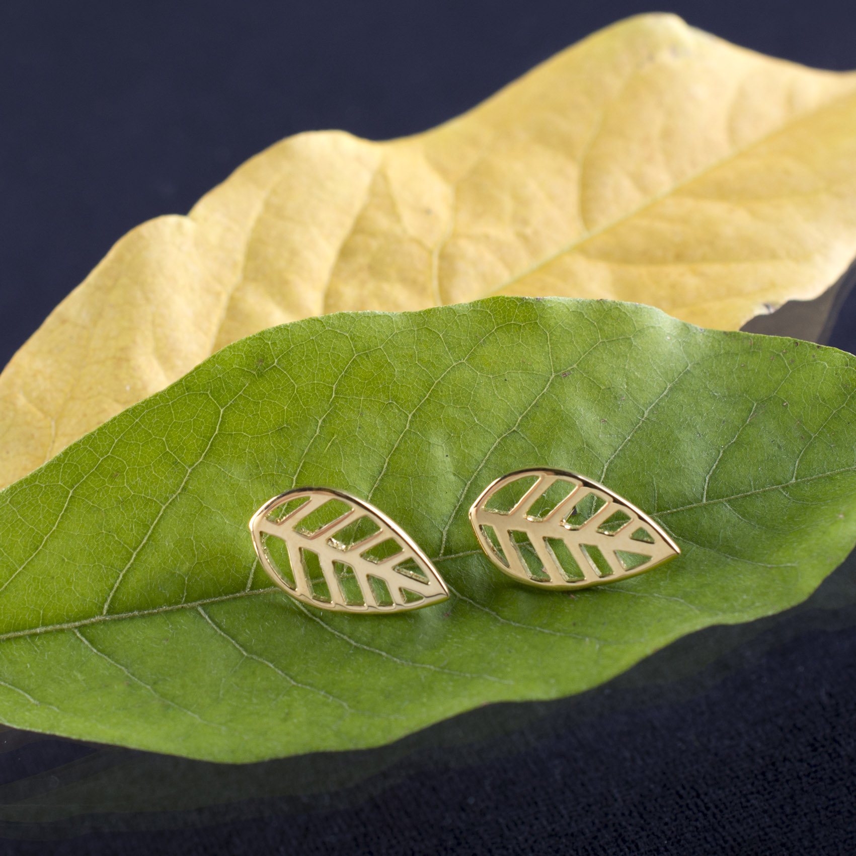 Napichovacie náušnice malý bukový list