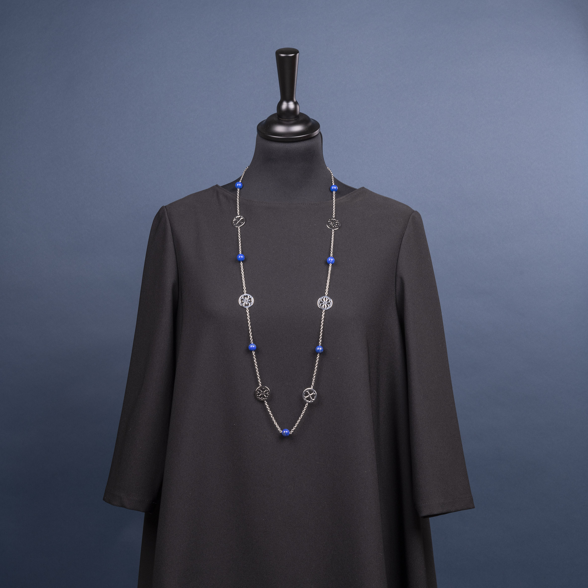 Retiazka čipka kruhy kvietky - kombinované + lapis (rôzne kamene na výber)