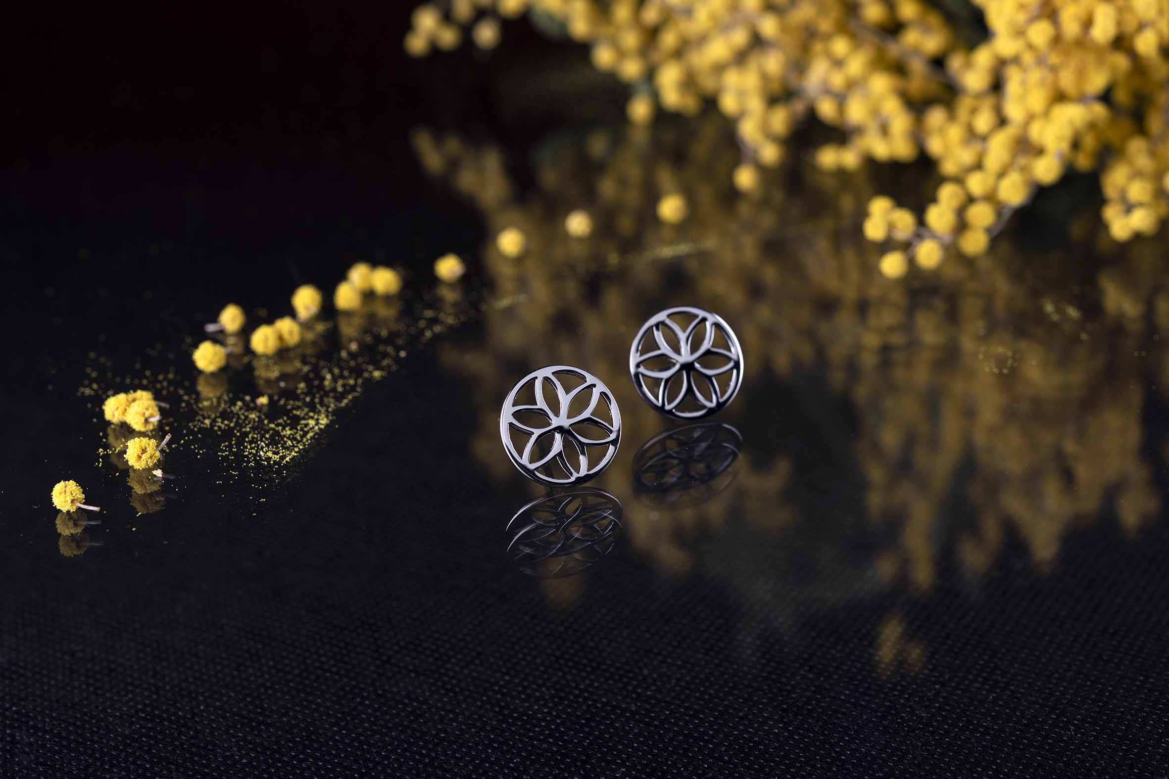 Napichovacie náušnice Kvet života 3