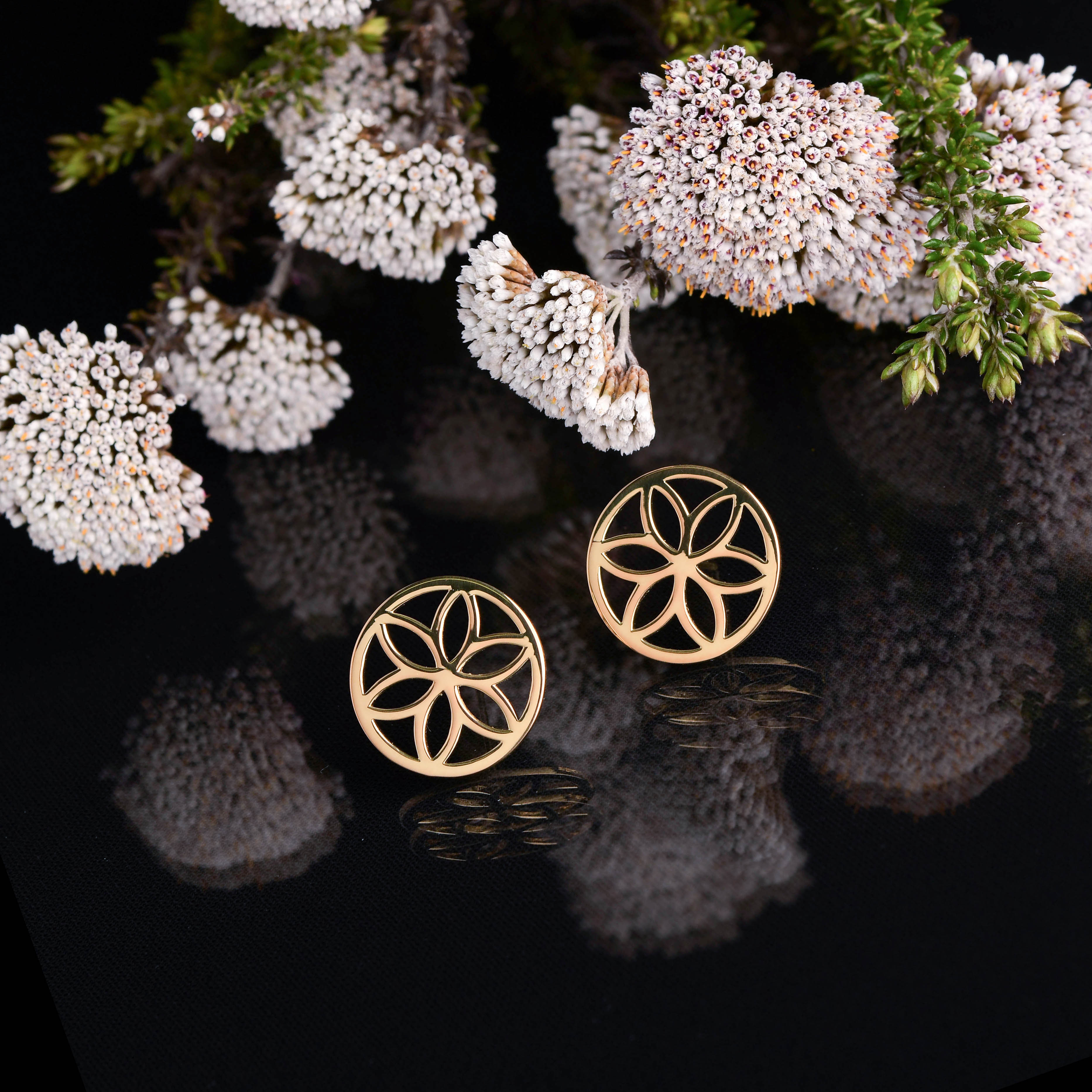 Napichovacie náušnice Kvet života 3