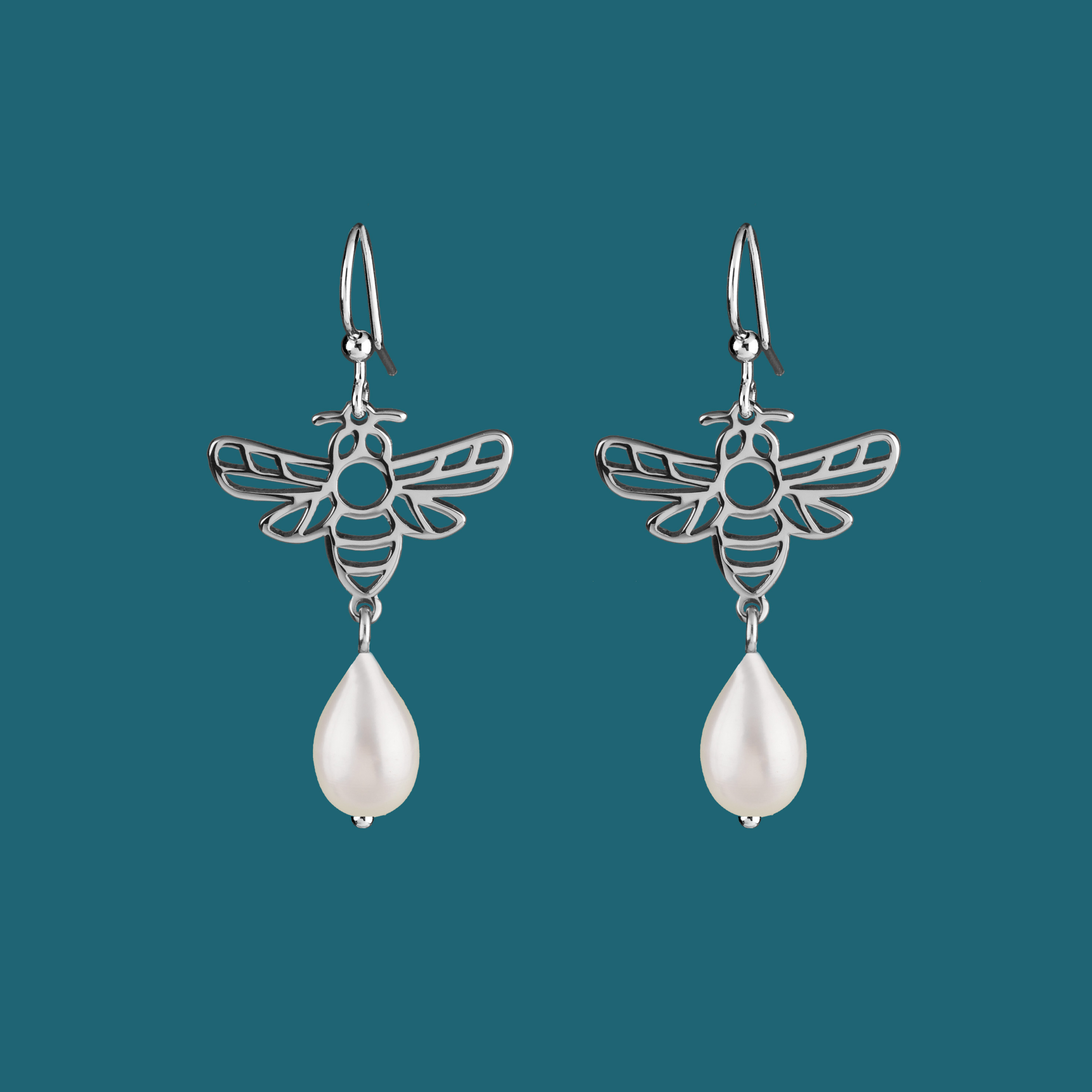 Náušnice včela 5 + perla slza