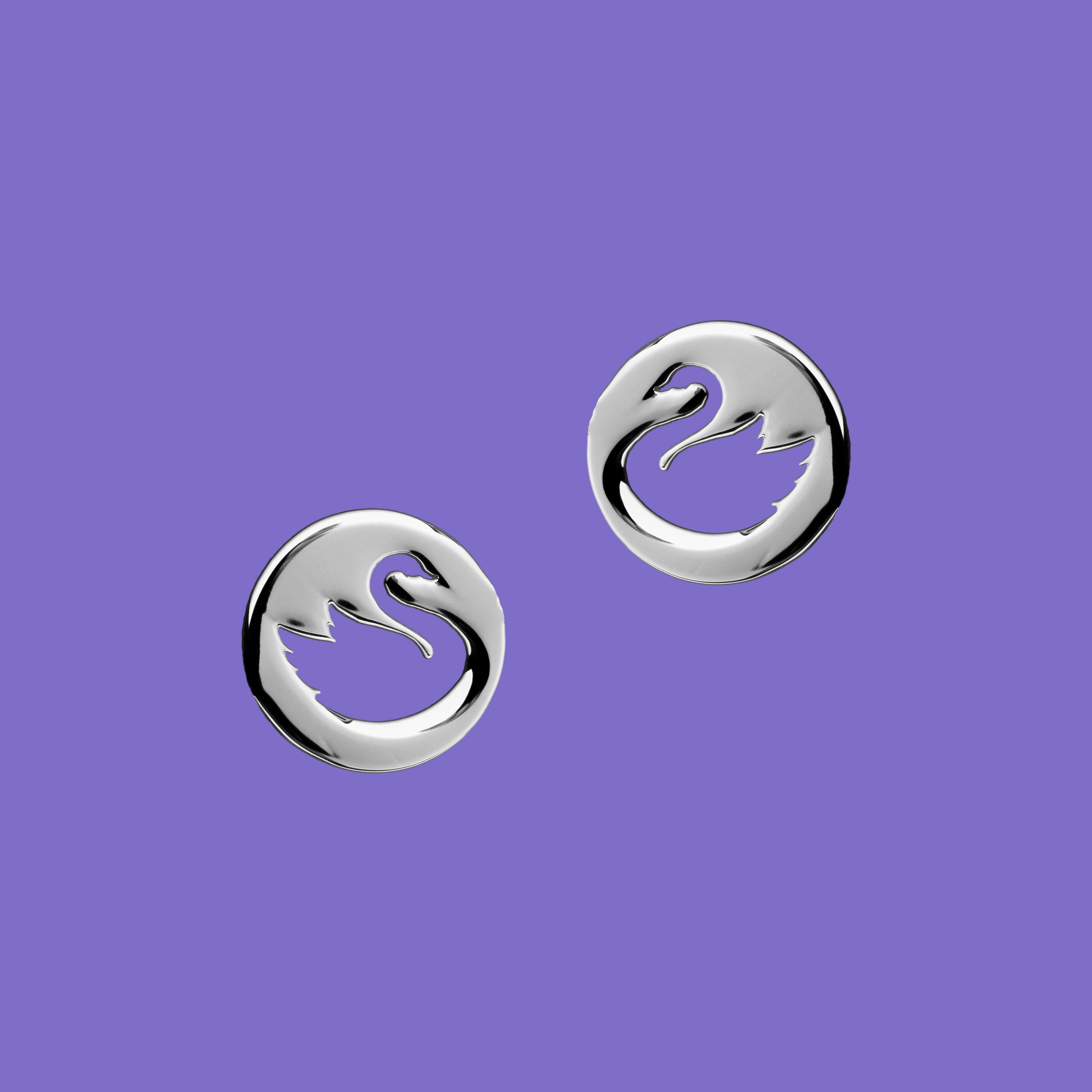 Napichovacie náušnice labuť